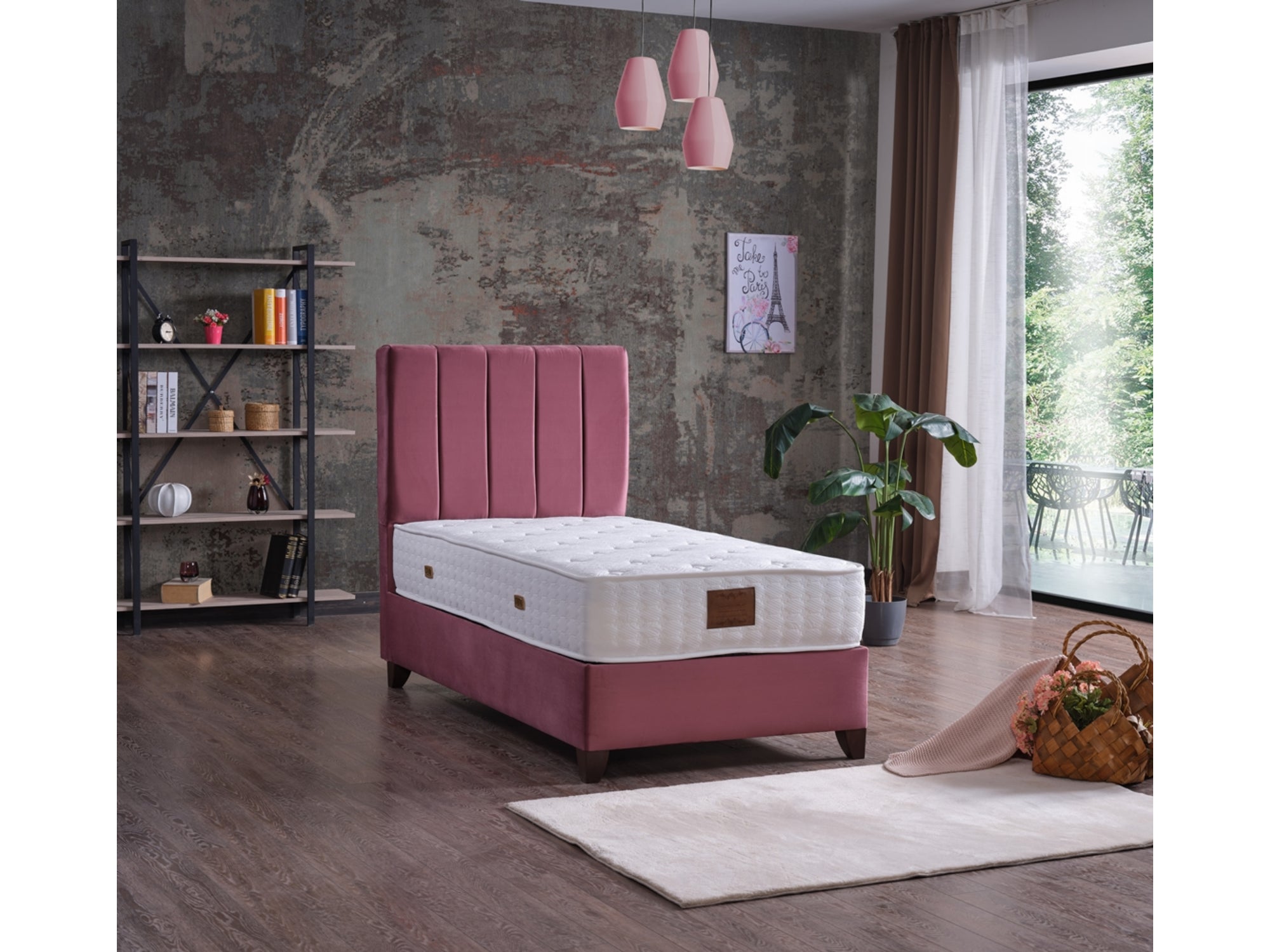 Cordoba Storage Bed With Headboard Dusty Rose