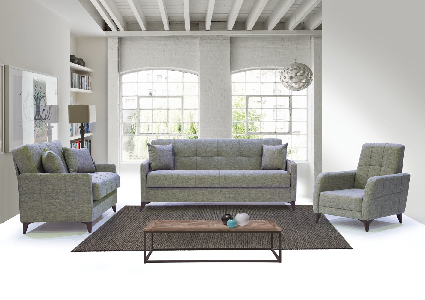 Eylul Convertible Livingroom Loveseat Beige