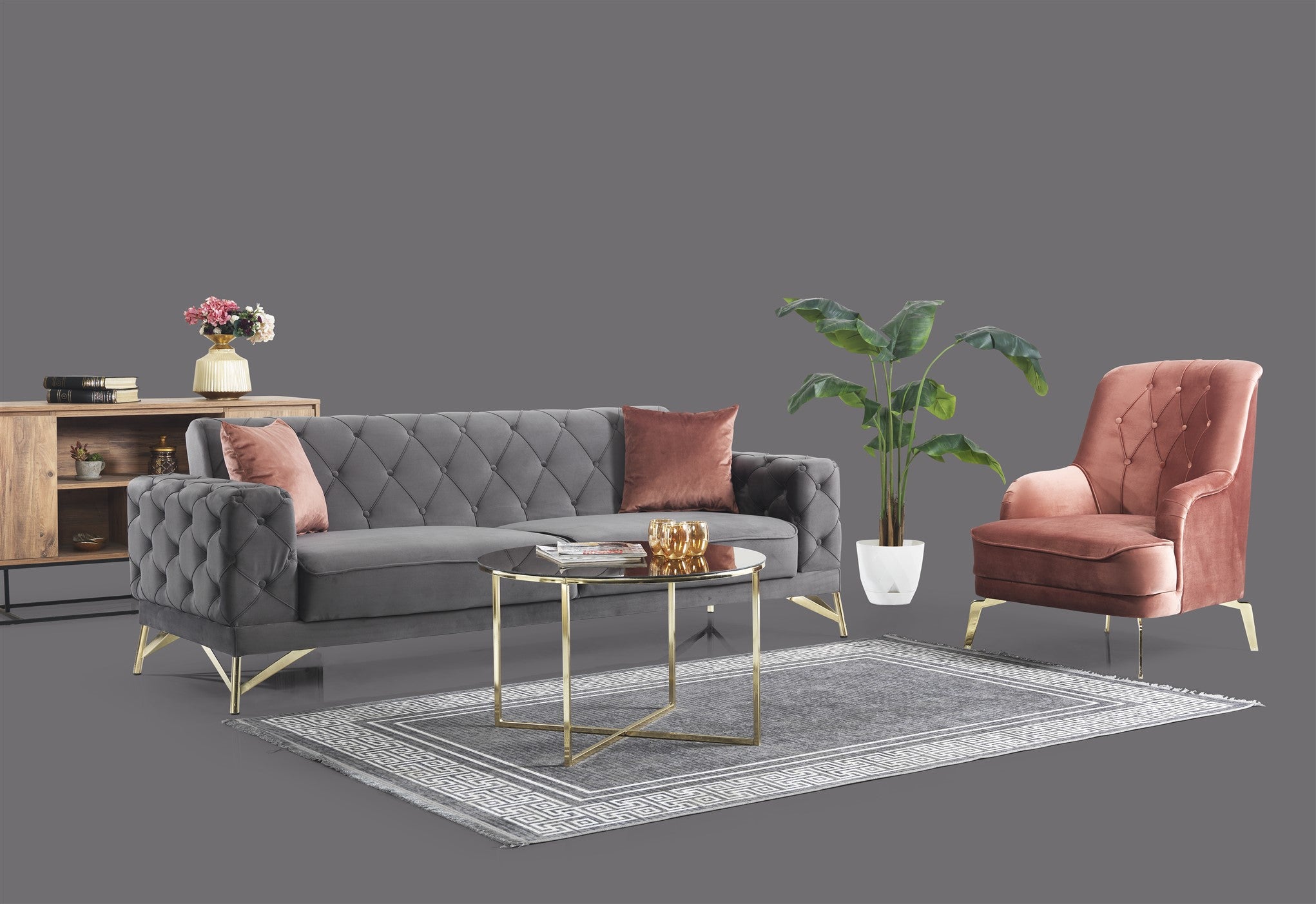Fiesta Convertible Sofa Grey