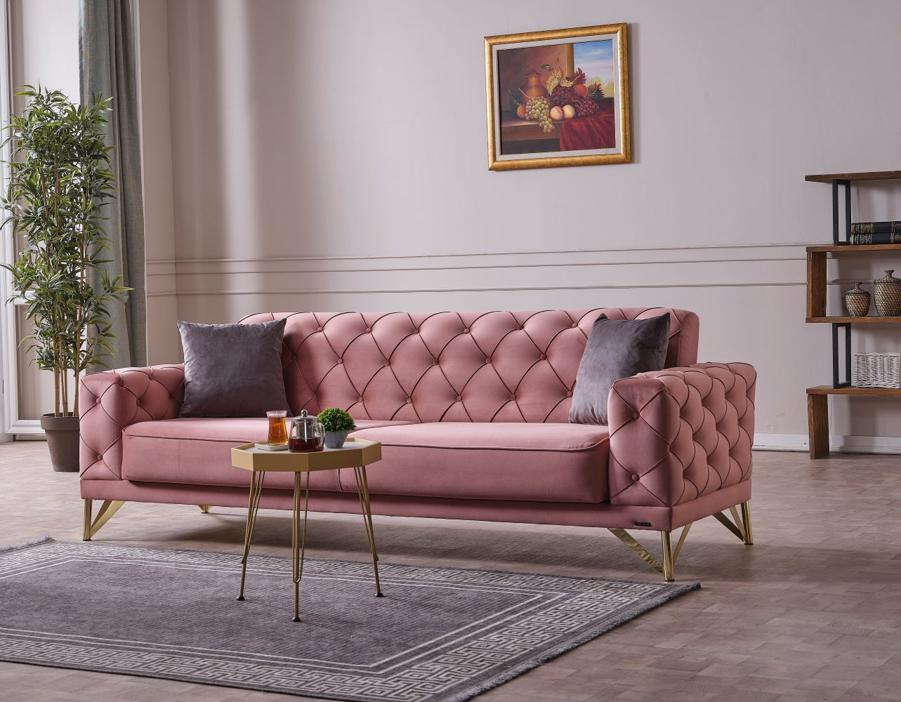Fiesta Convertible Sofa Pink