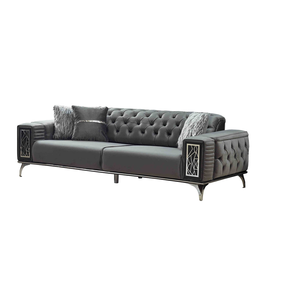 Gucci Convertible Sofa Grey With Silver Legs