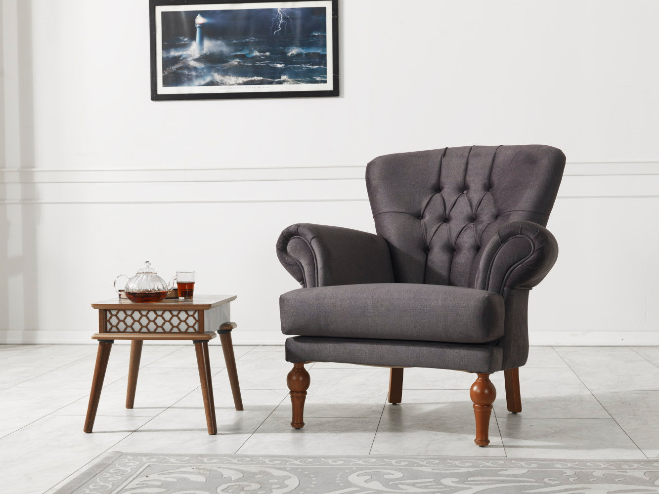 Chesterfield store grey chair