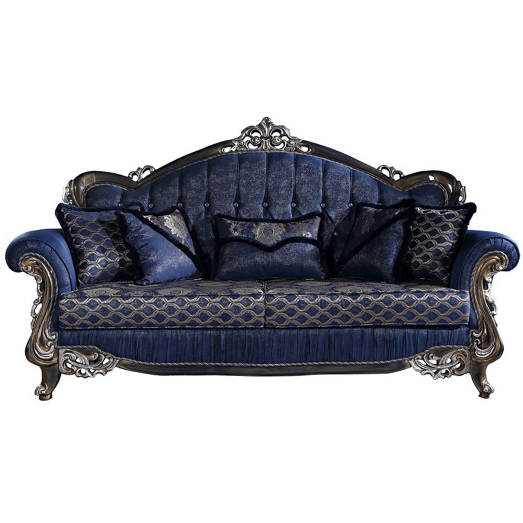 Tuana Traditional Sofa Dark Blue