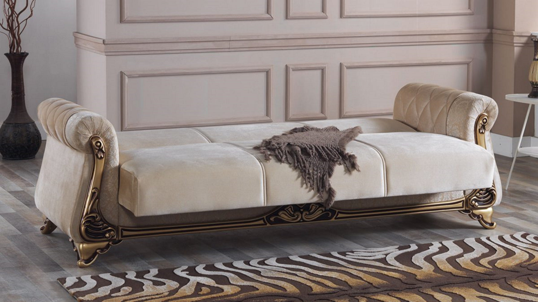 Harmony Convertible Livingroom (2 Sofa & 2 Chair) Khaki Beige