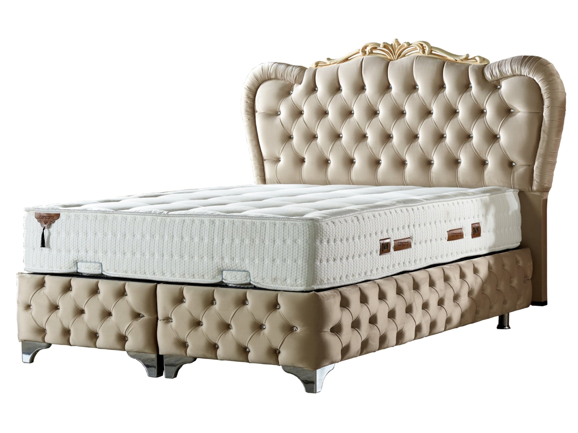 Infinity Storage Bed With Headboard Cream