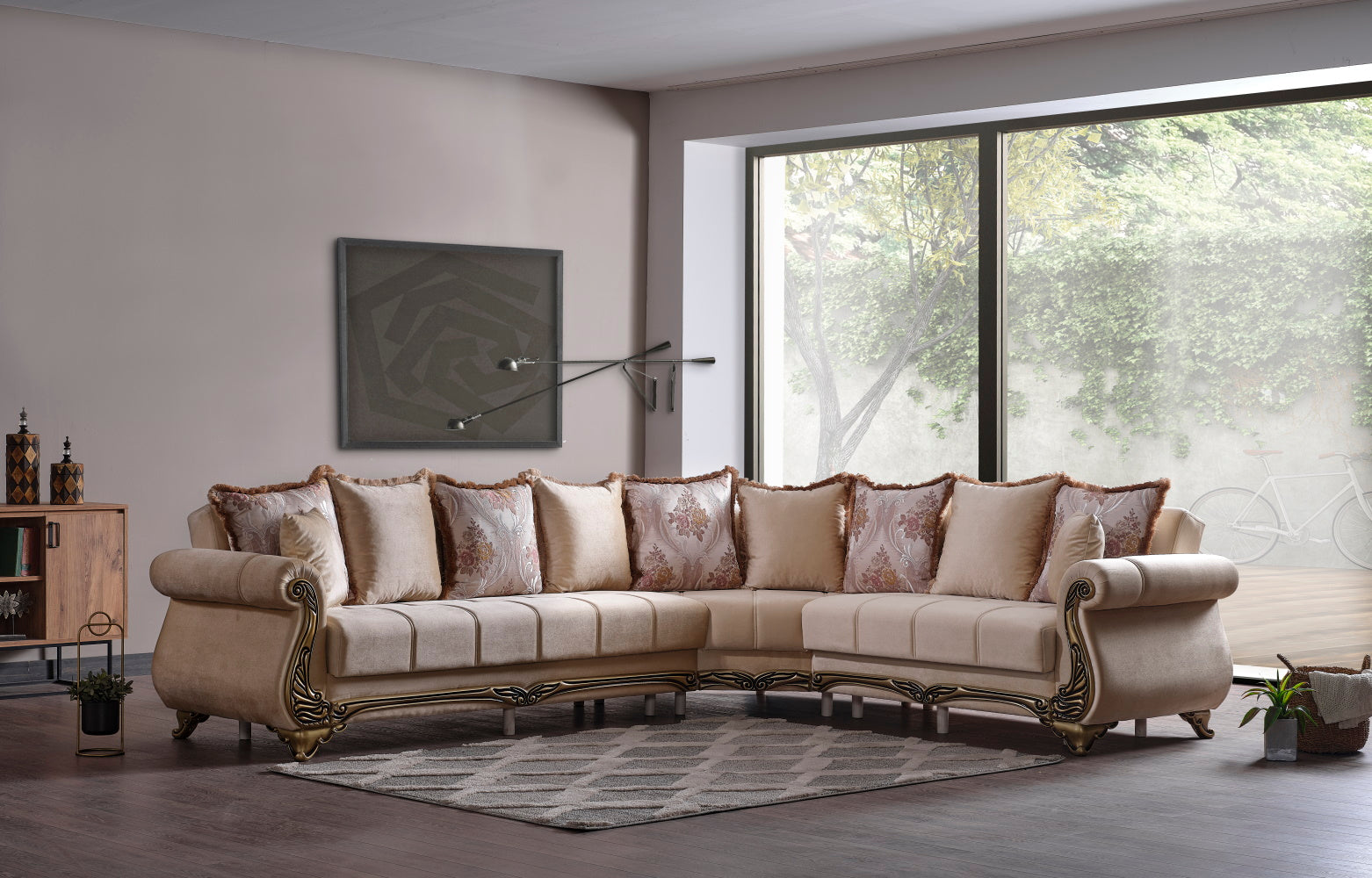 Karizma Convertible Sectional Beige