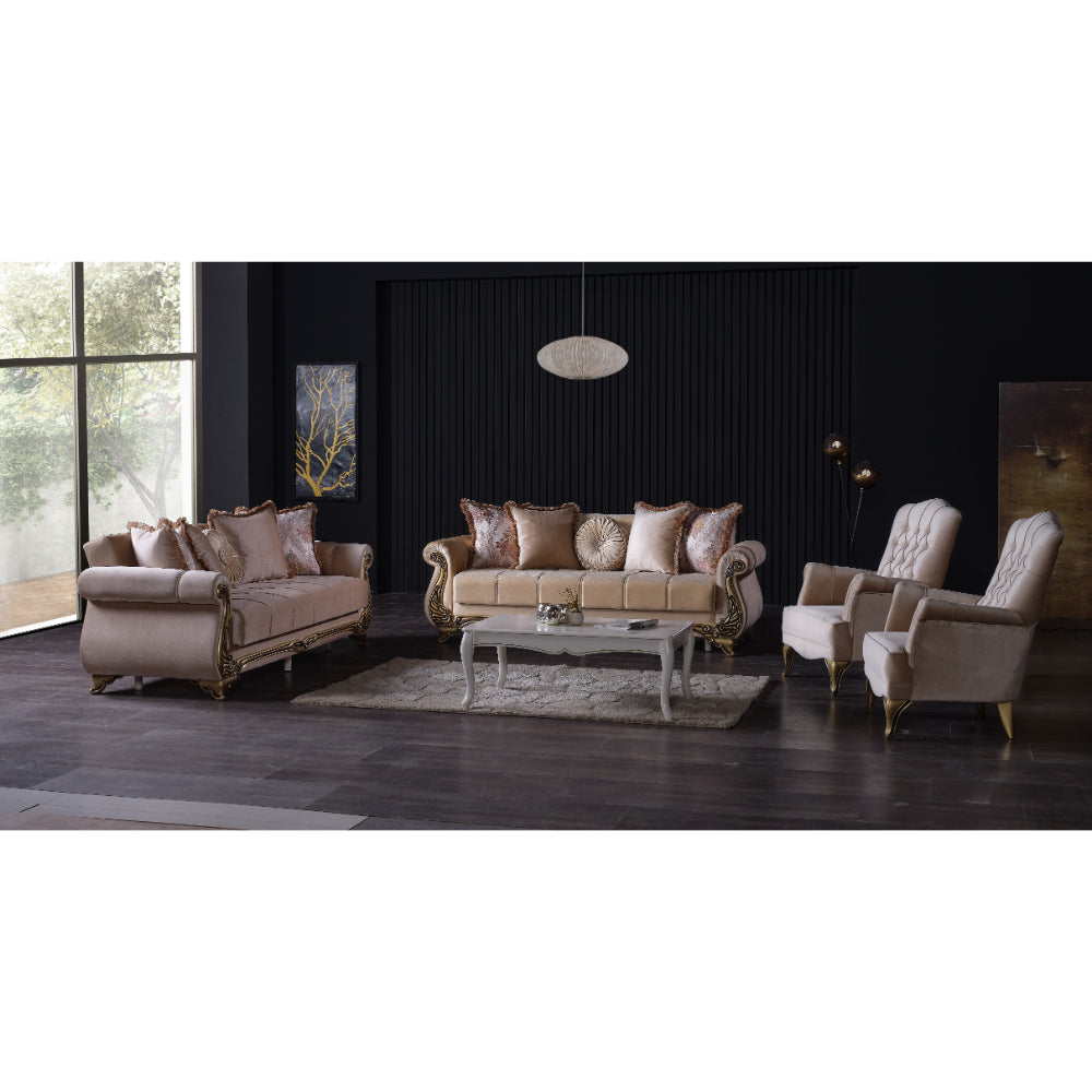 Karizma Convertible Livingroom (2 Sofa & 2 Chair) Beige