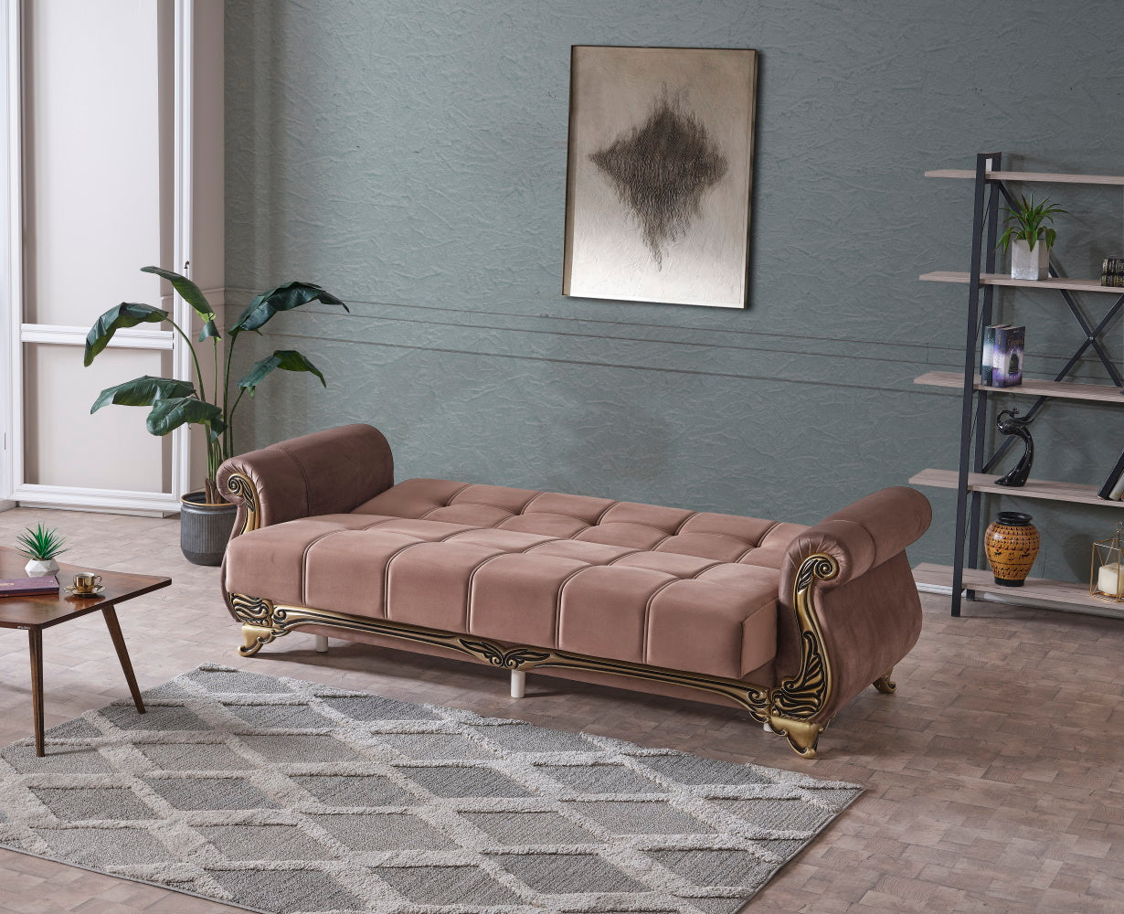 Karizma Convertible Livingroom (2 Sofa & 2 Chair) Brown