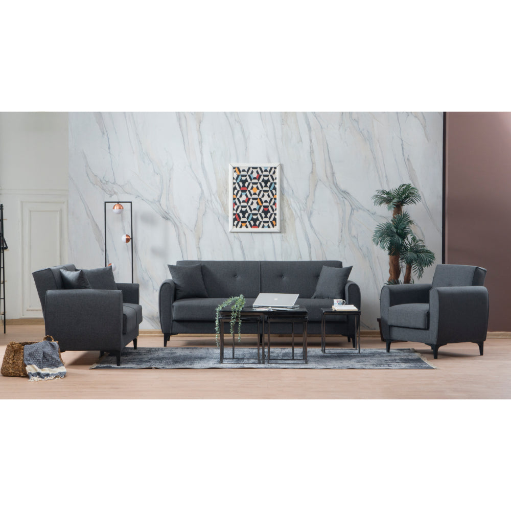 Leo Convertible Livingroom (2 Sofa & 2 Chair) Grey
