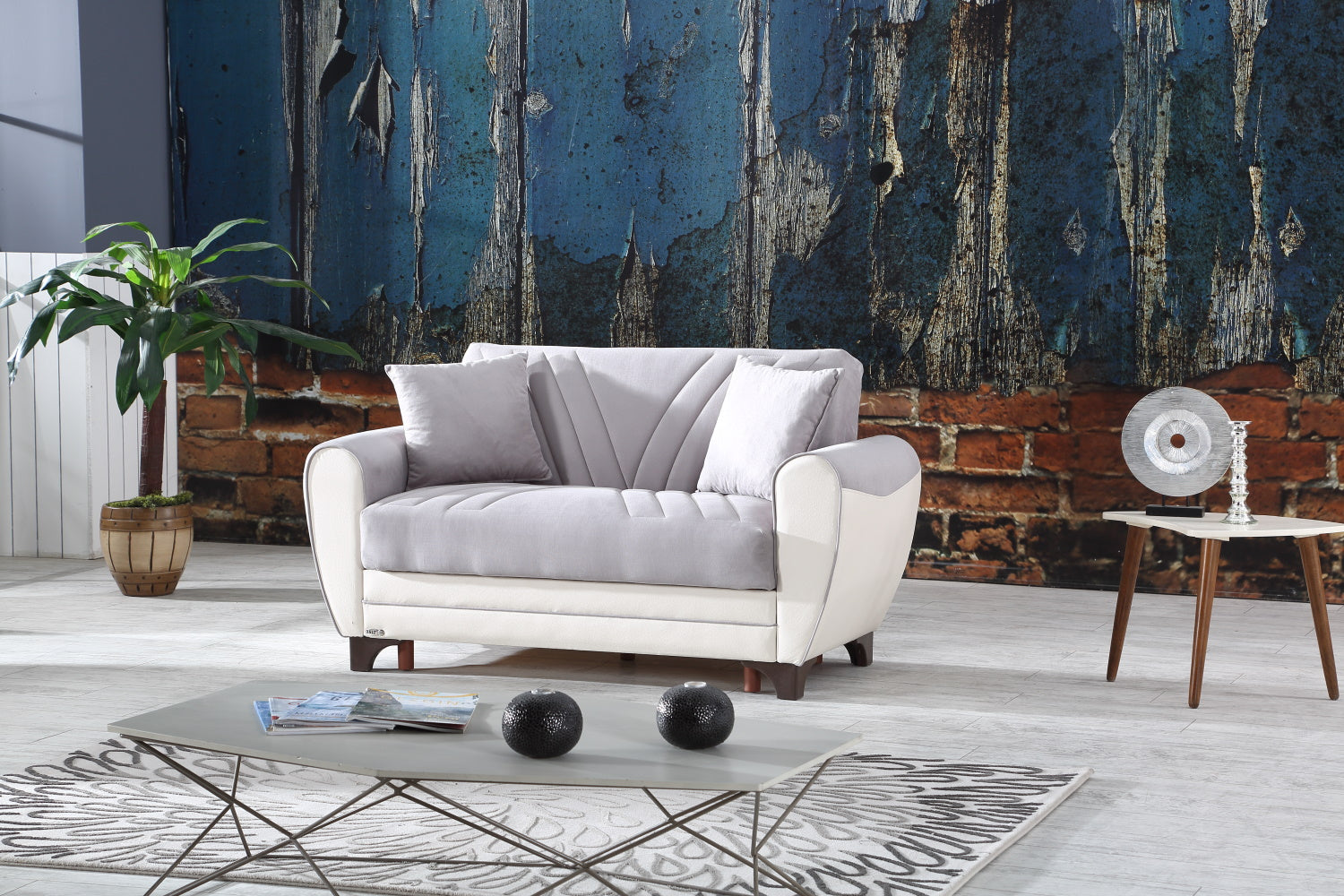 Leydi Convertible Livingroom Loveseat Grey
