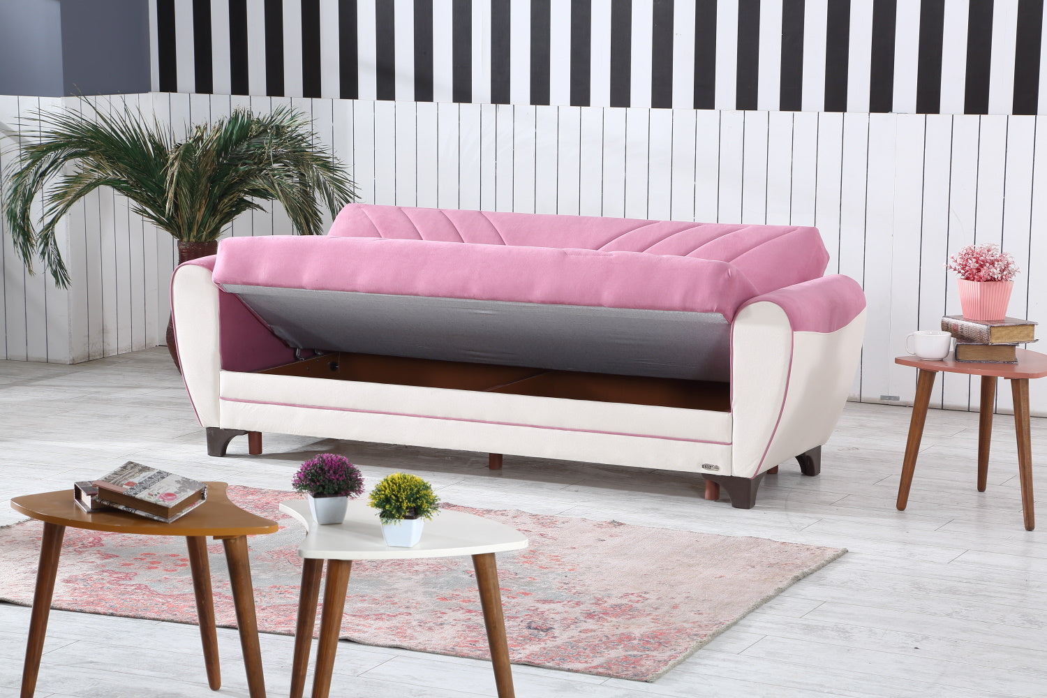 Leydi Convertible Livingroom Sofa Pink