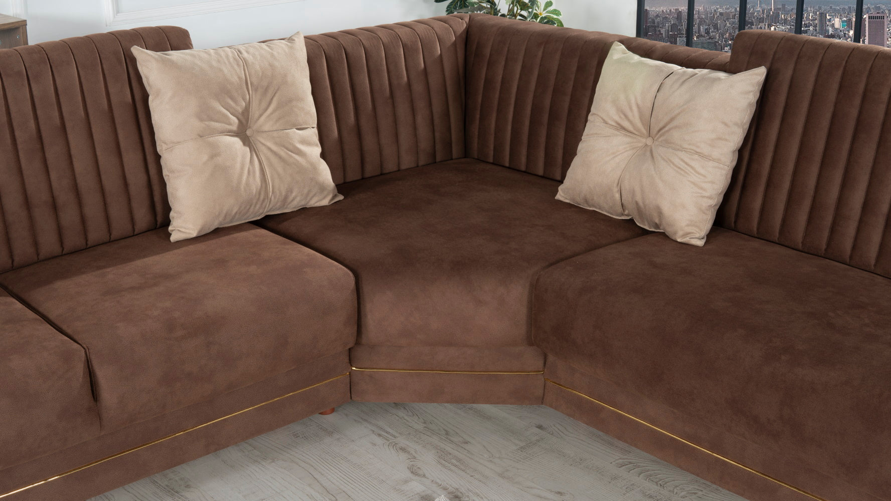 Line Convertible Sectional Brown