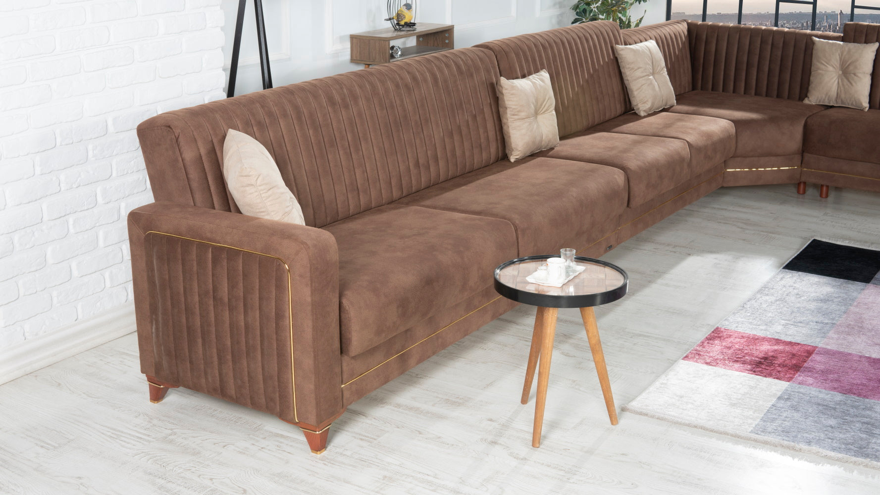 Line Convertible Sectional Brown