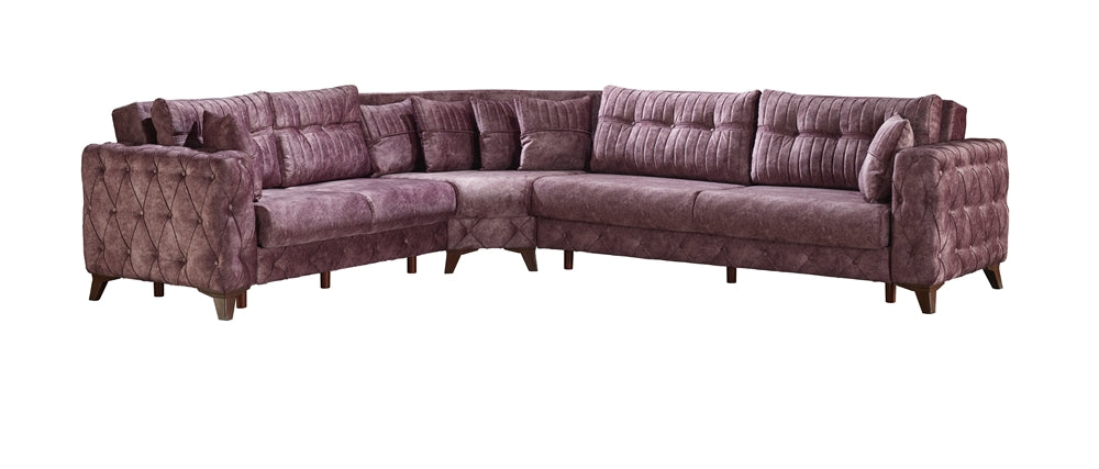 Lizbon Convertible Sectional Pink