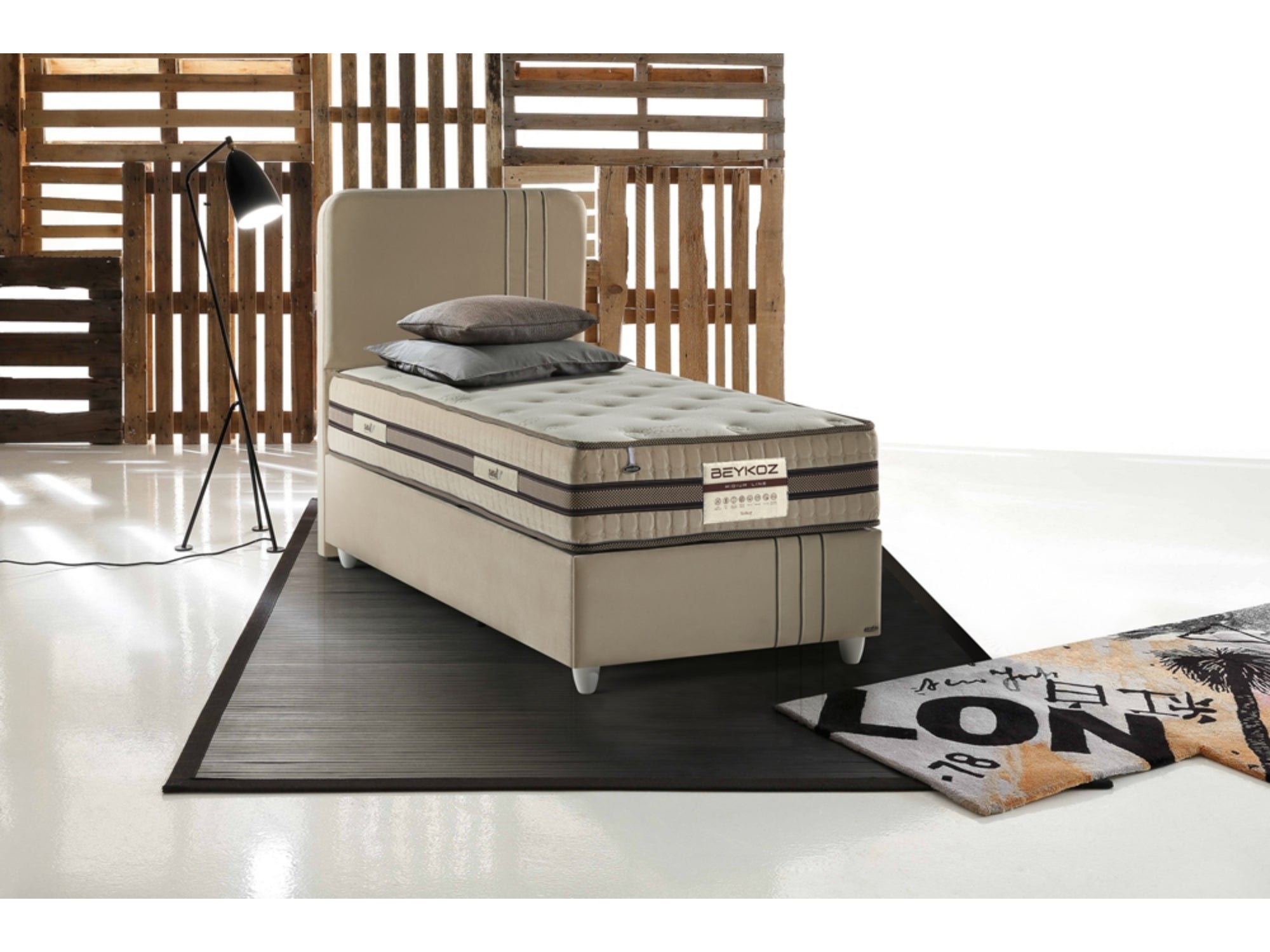 Lotus Storage Bed With Headboard Cream