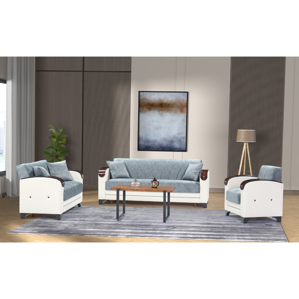 Senem Convertible Livingroom (2 Sofa & 2 Chair) Grey