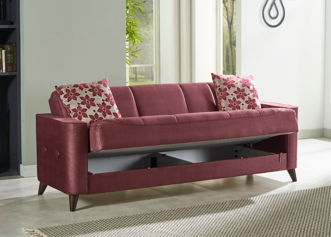 Midas Convertible Livingroom Sofa Dusty Rose