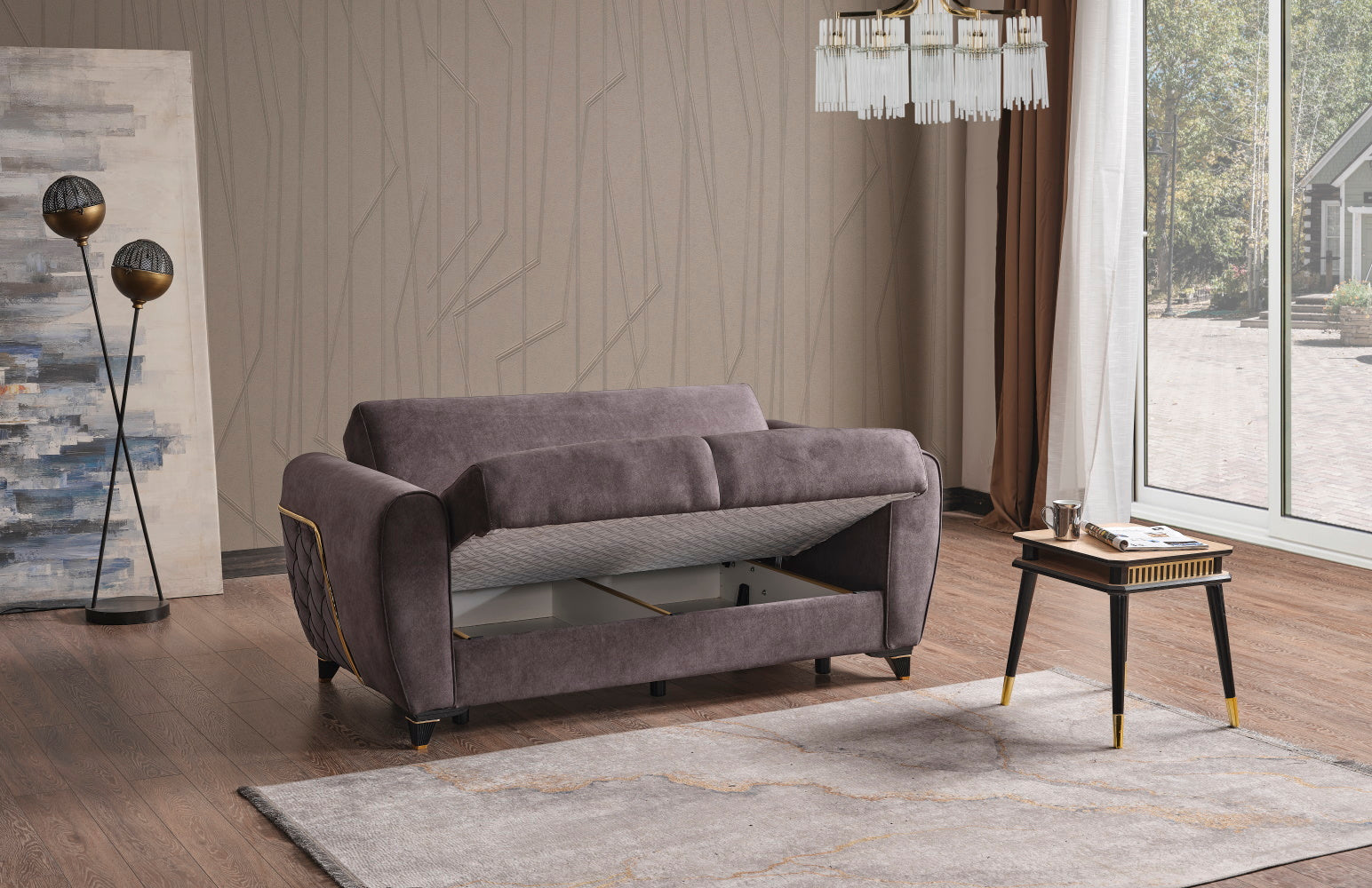 Nairobi Convertible Livingroom (1 Sofa &  1 Chair) Grey