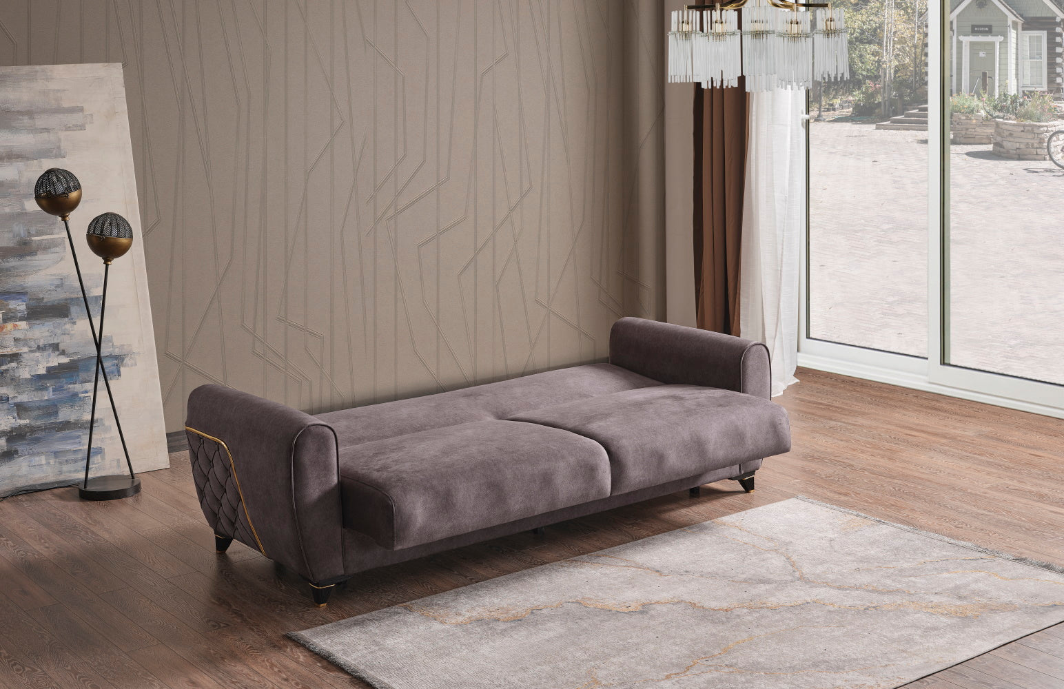 Nairobi Convertible Livingroom (1 Sofa &  1 Chair) Grey