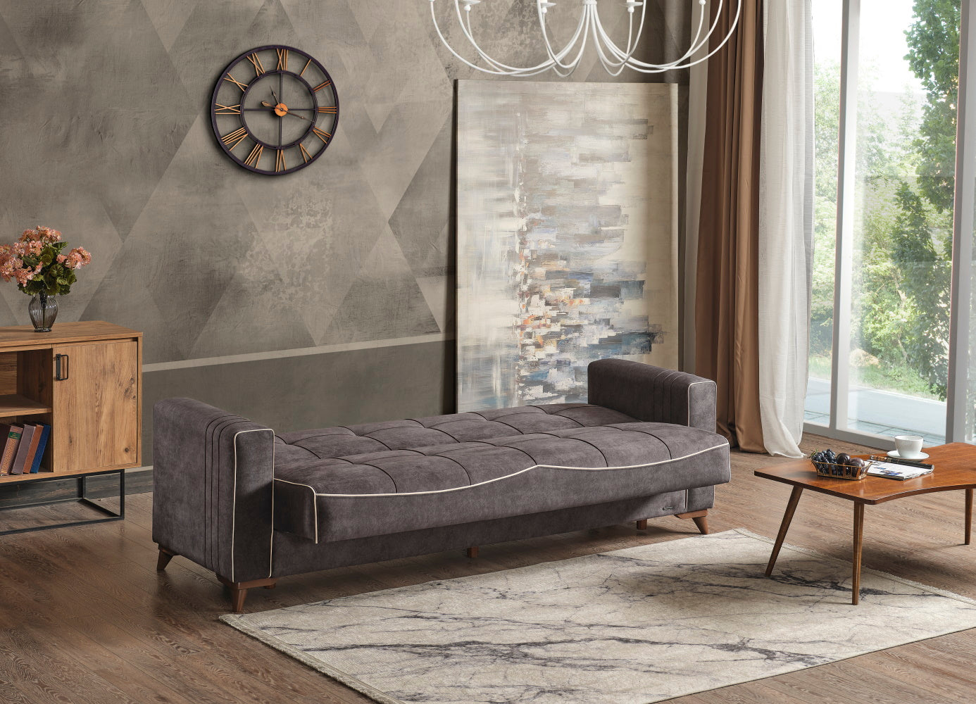 Napoli Convertible Livingroom Sofa Grey