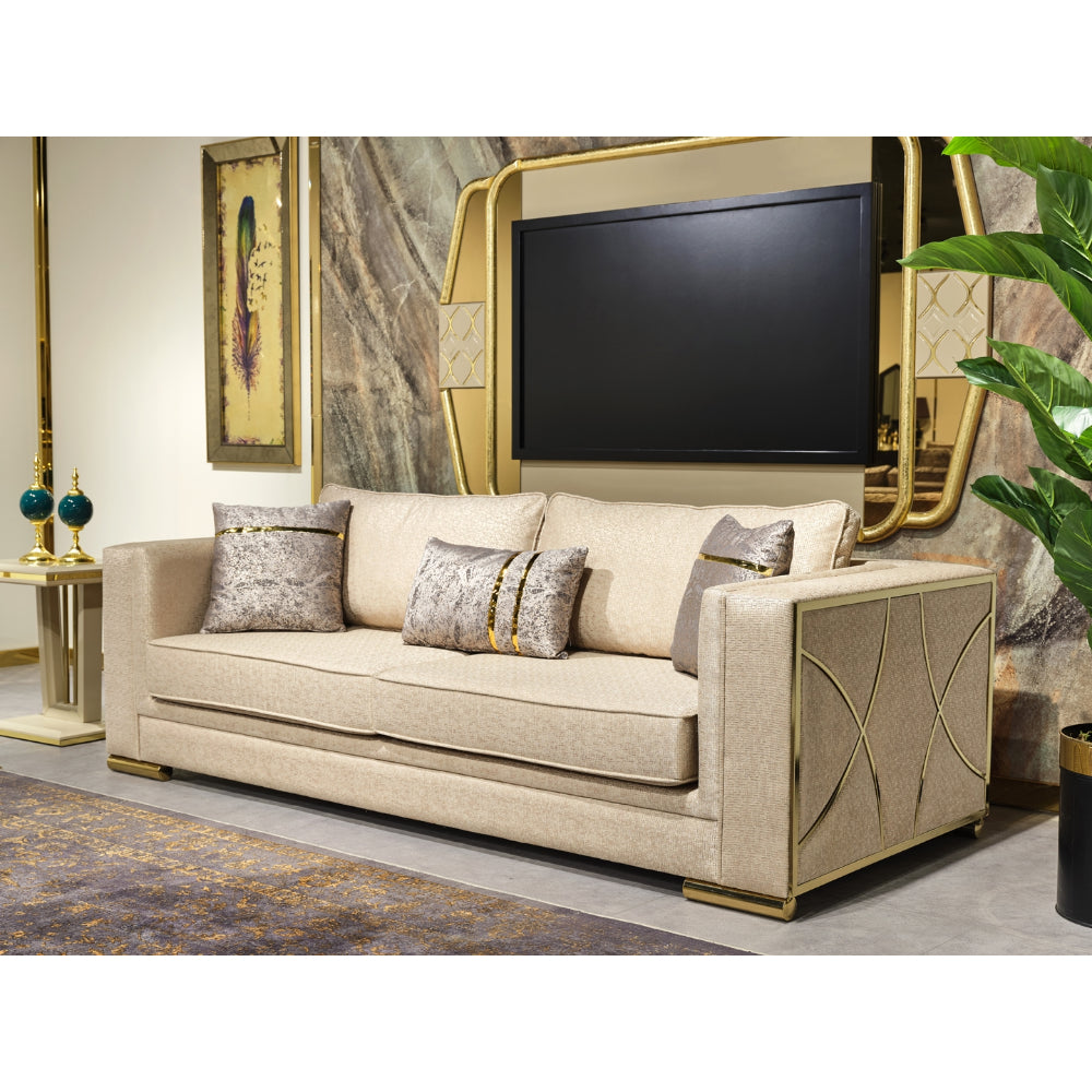 Napoli Stationary Livingroom (2 Sofa & 2 Chair) Cream