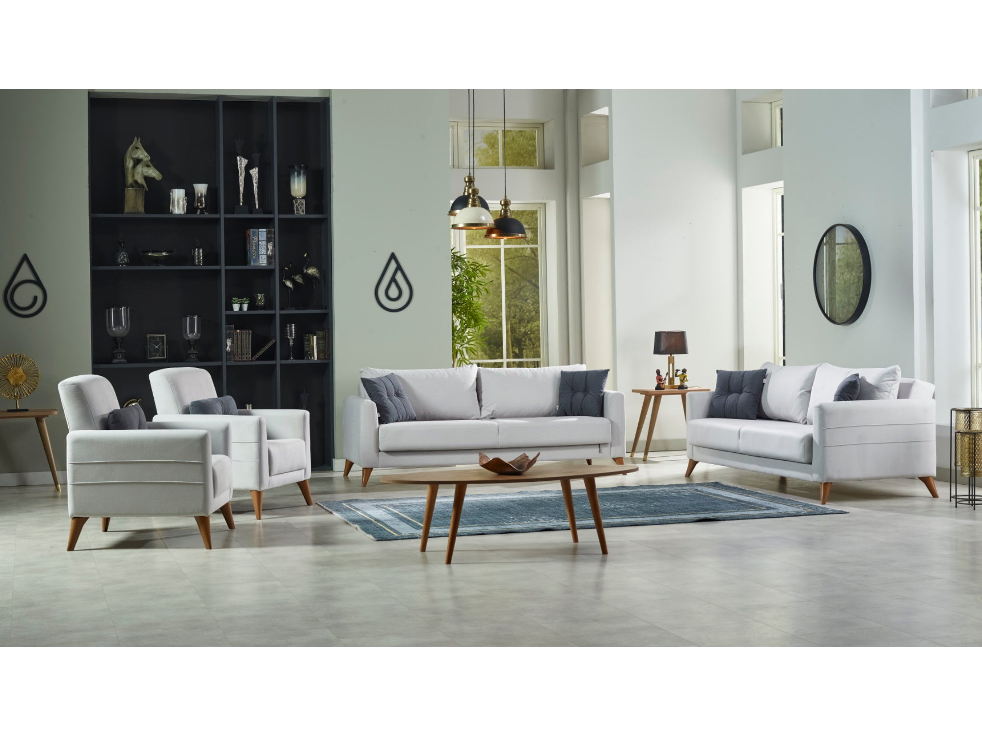 Nepal Convertible Livingroom (2 Sofa & 2 Chair) Cream