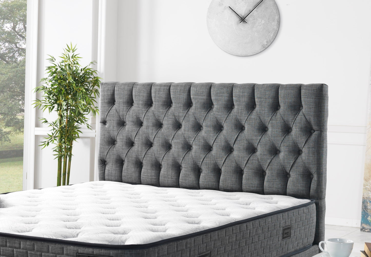 Nevada Storage Bed With Headboard Grey