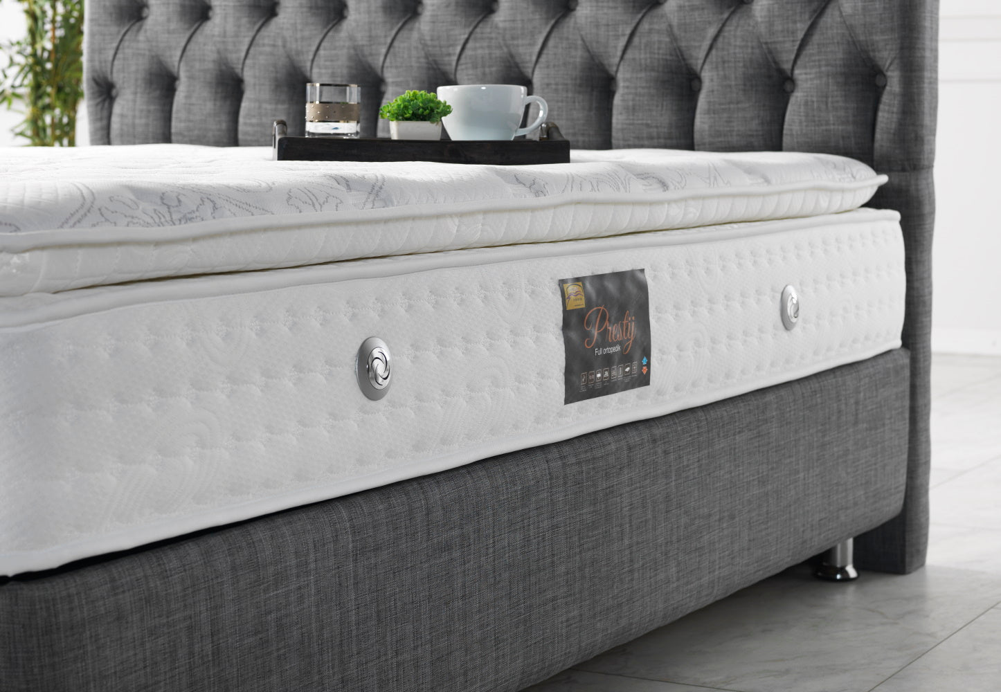 Nevada Storage Bed With Headboard Grey