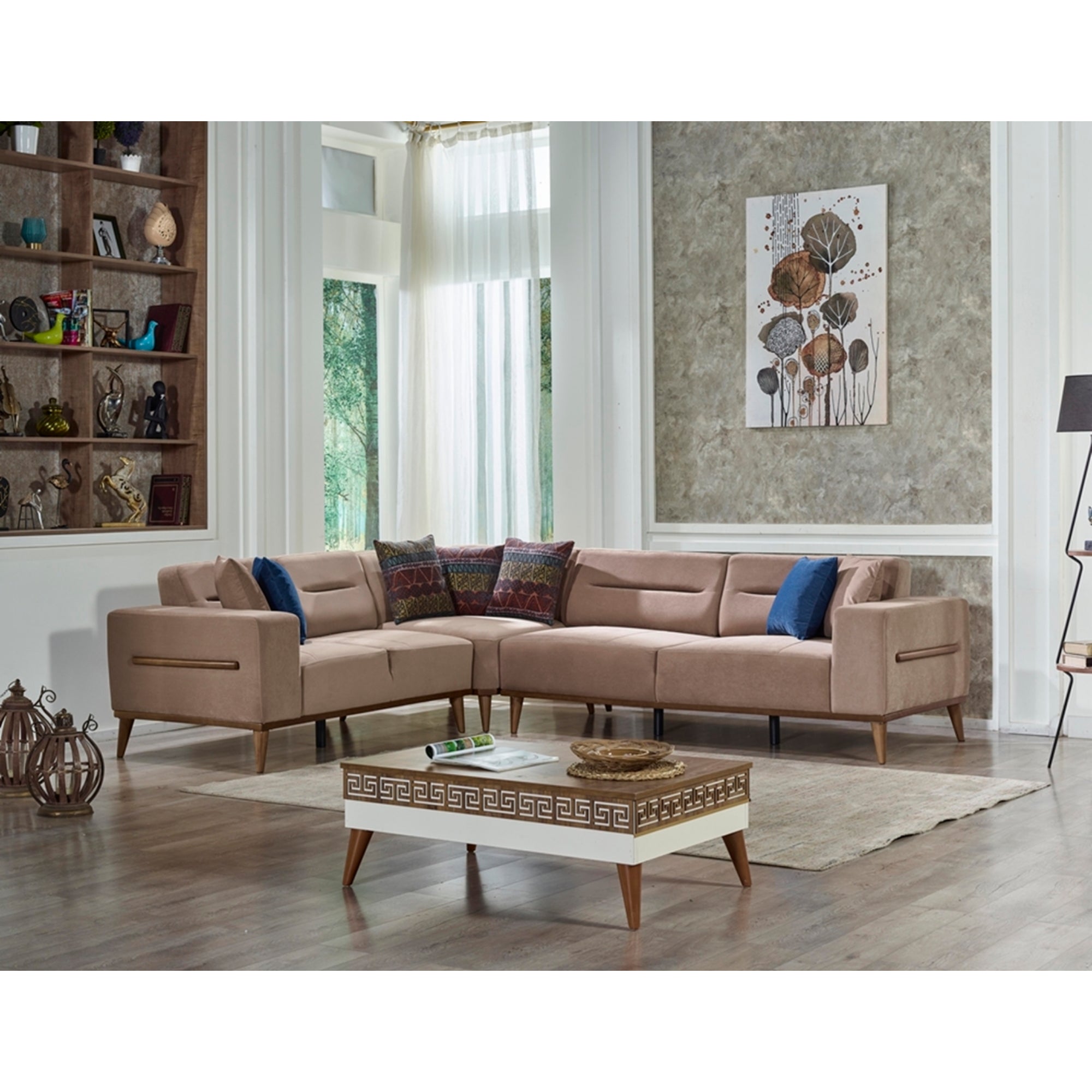 Odesa Convertible Sectional Light Brown