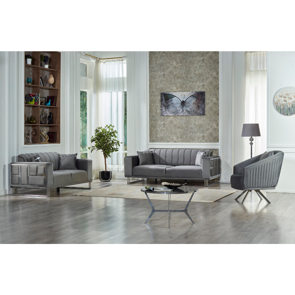 Puzzle Convertible Livingroom (2 Sofa & 2 Chair) Grey