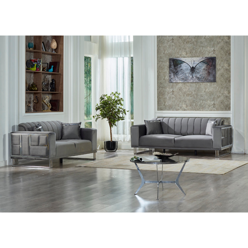 Puzzle Convertible Loveseat Grey