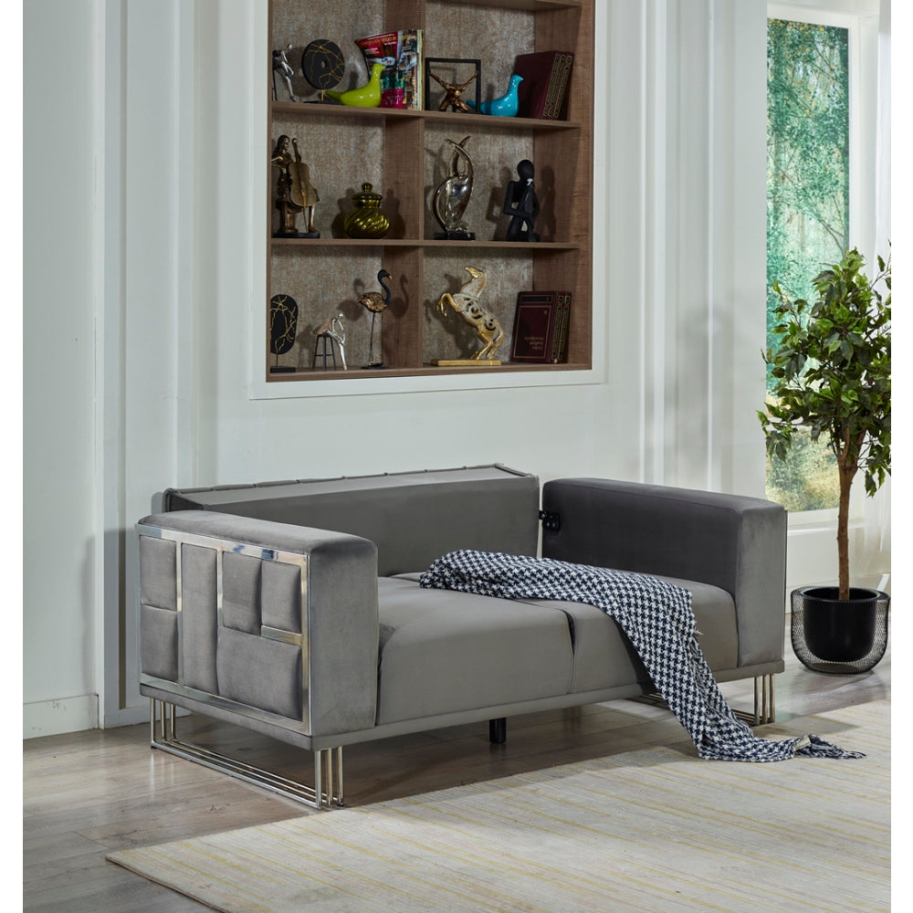 Puzzle Convertible Loveseat Grey