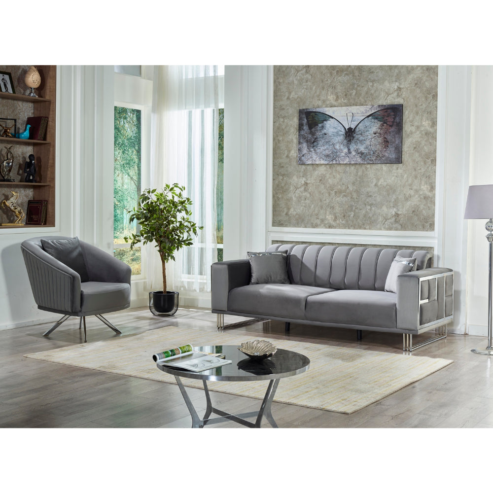 Puzzle Convertible Livingroom (2 Sofa & 2 Chair) Light Grey