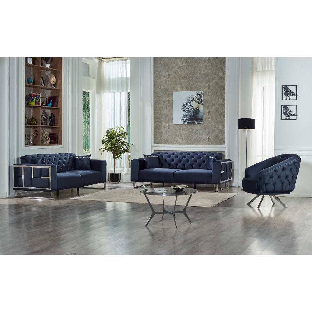 Puzzle Convertible Livingroom (1 Sofa & 1 Loveseat & 1 Chair) Dark Grey