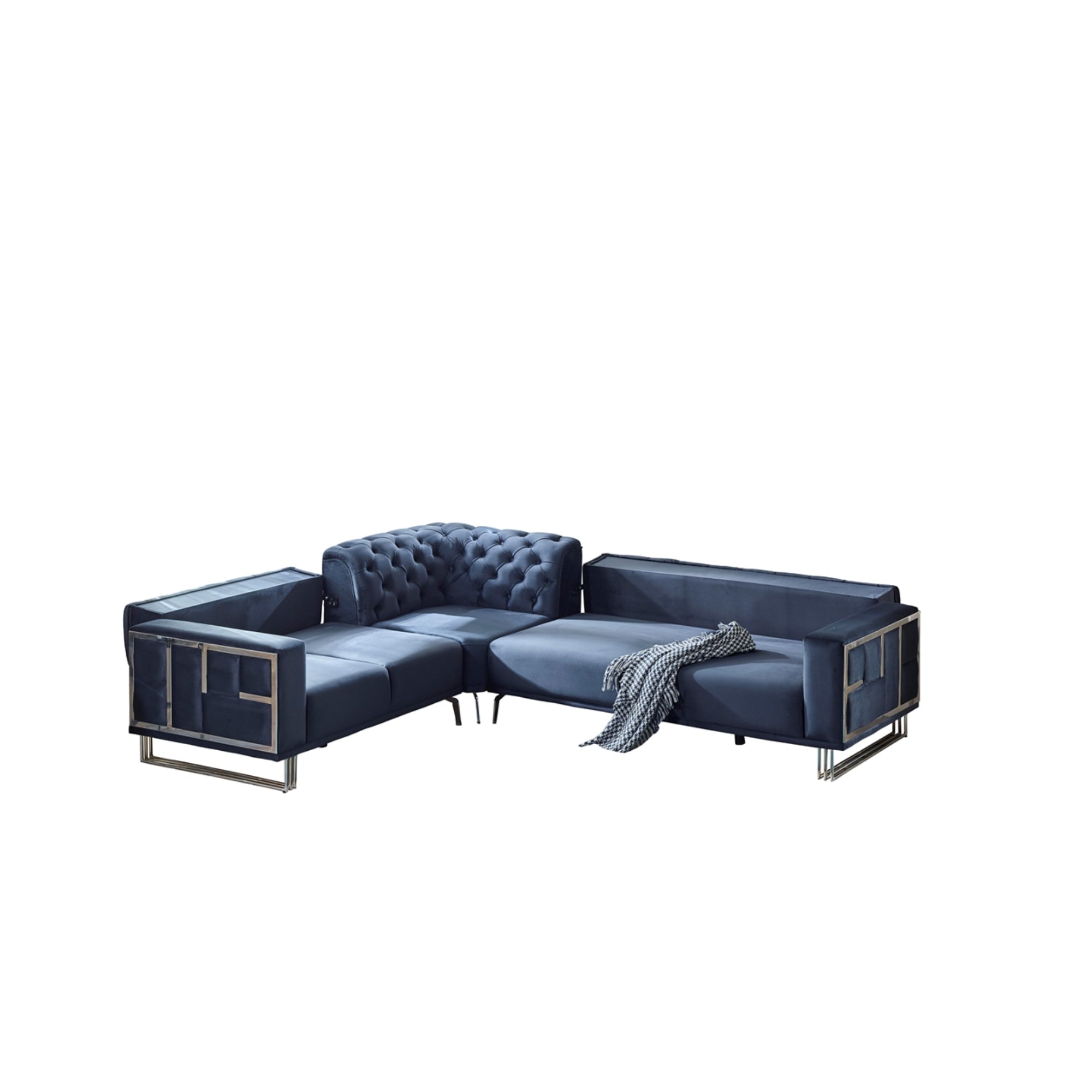 Puzzle Convertible Sectional Dark Grey