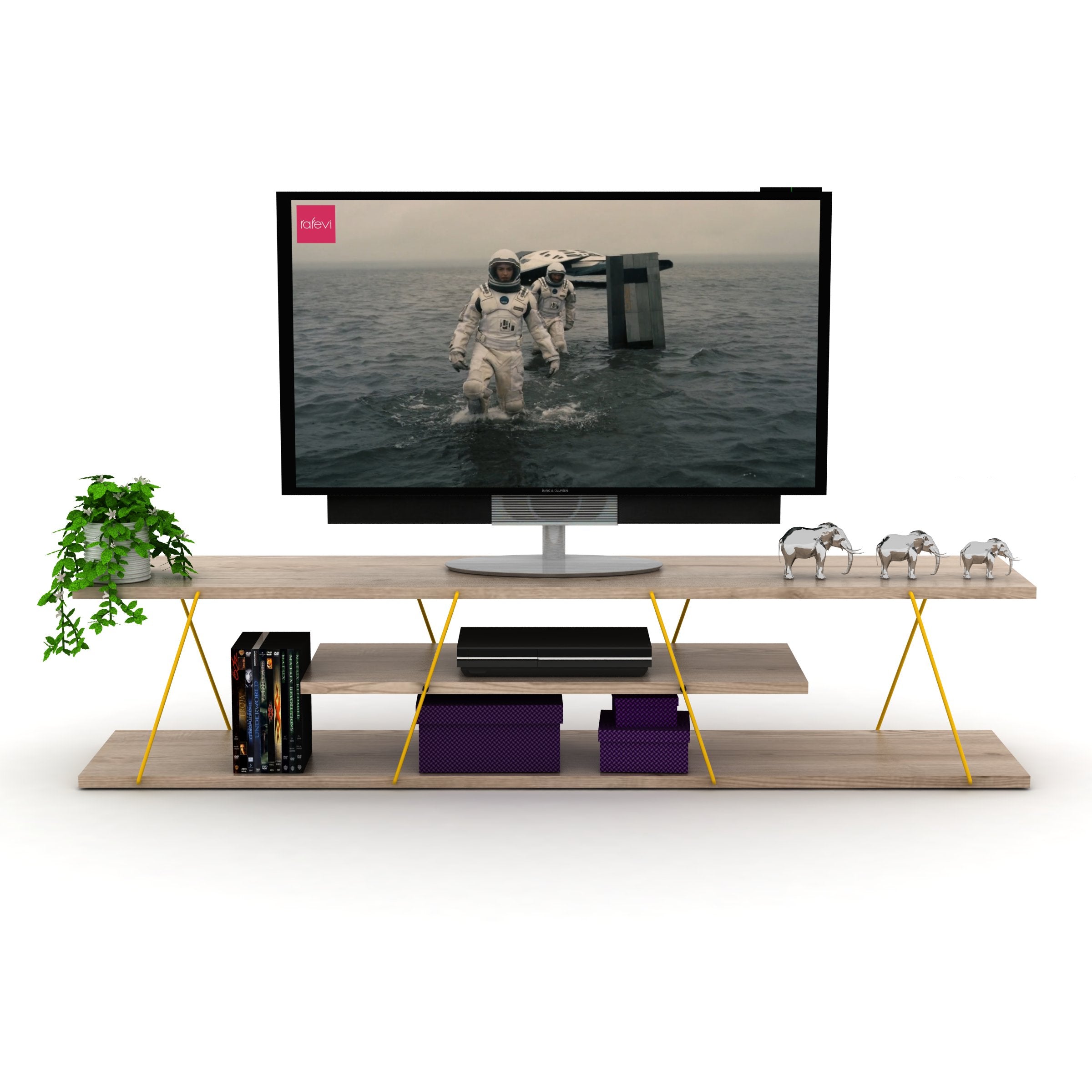 Tars Tv Stand Oak - Yellow