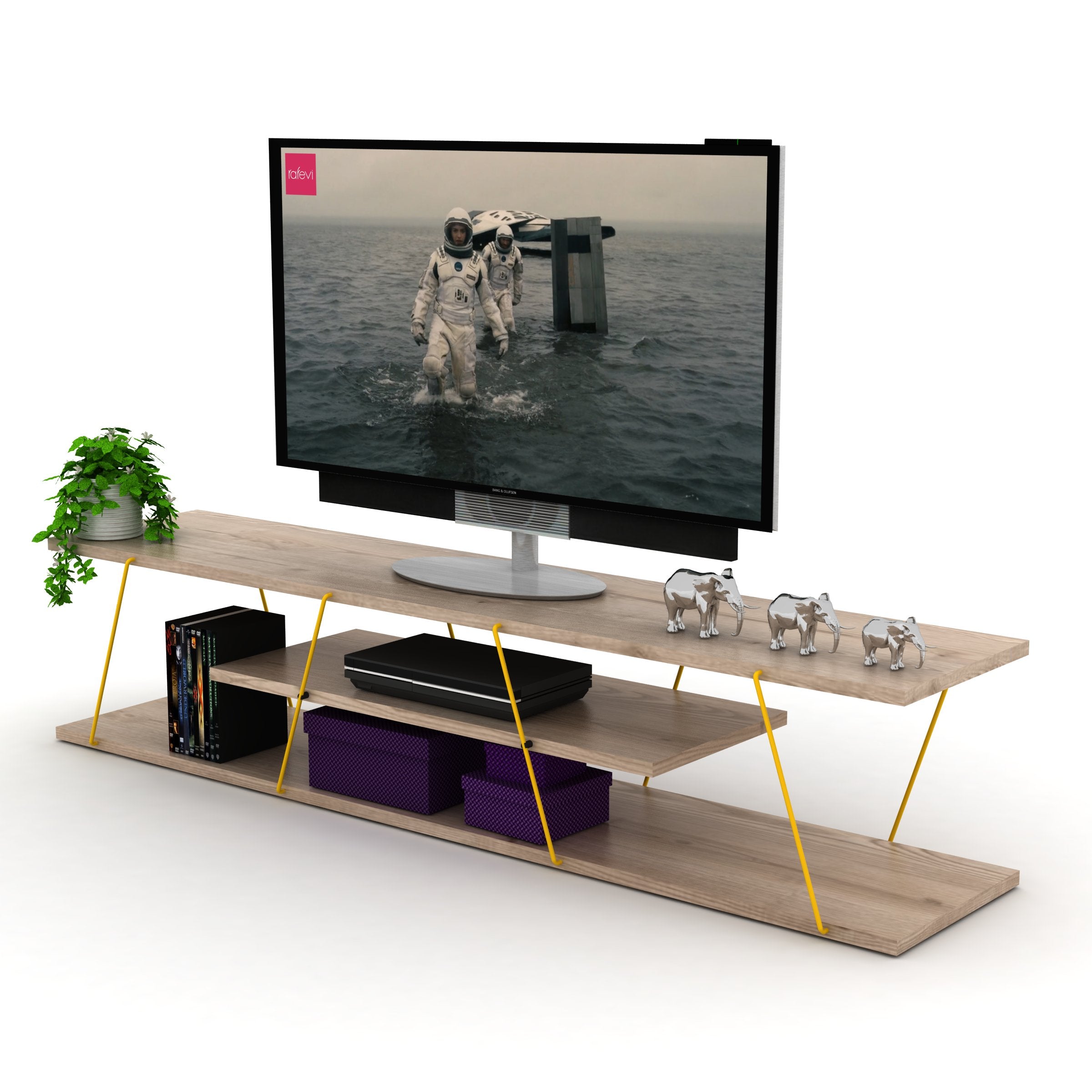 Tars Tv Stand Oak - Yellow