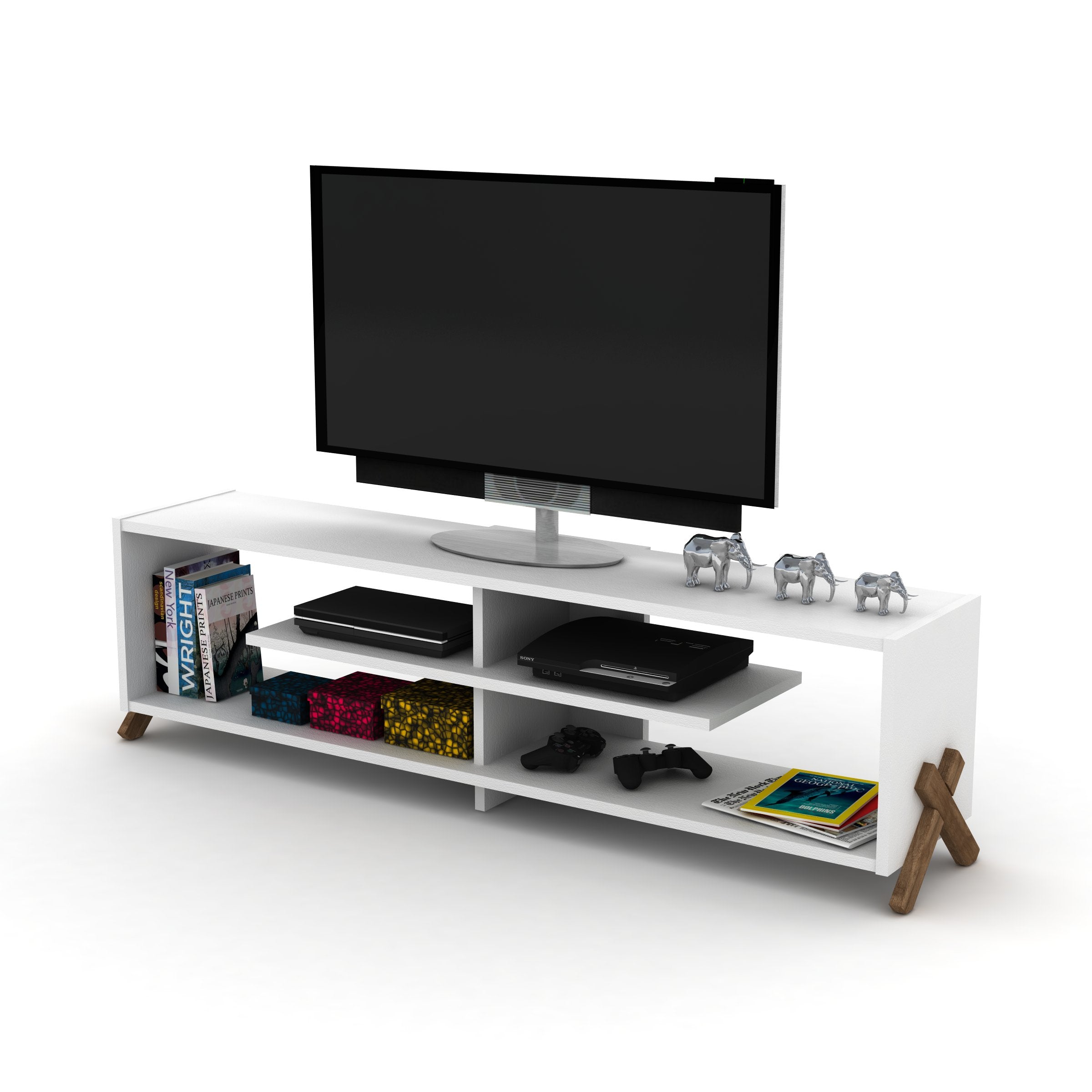 Kipp Tv Stand Walnut-White