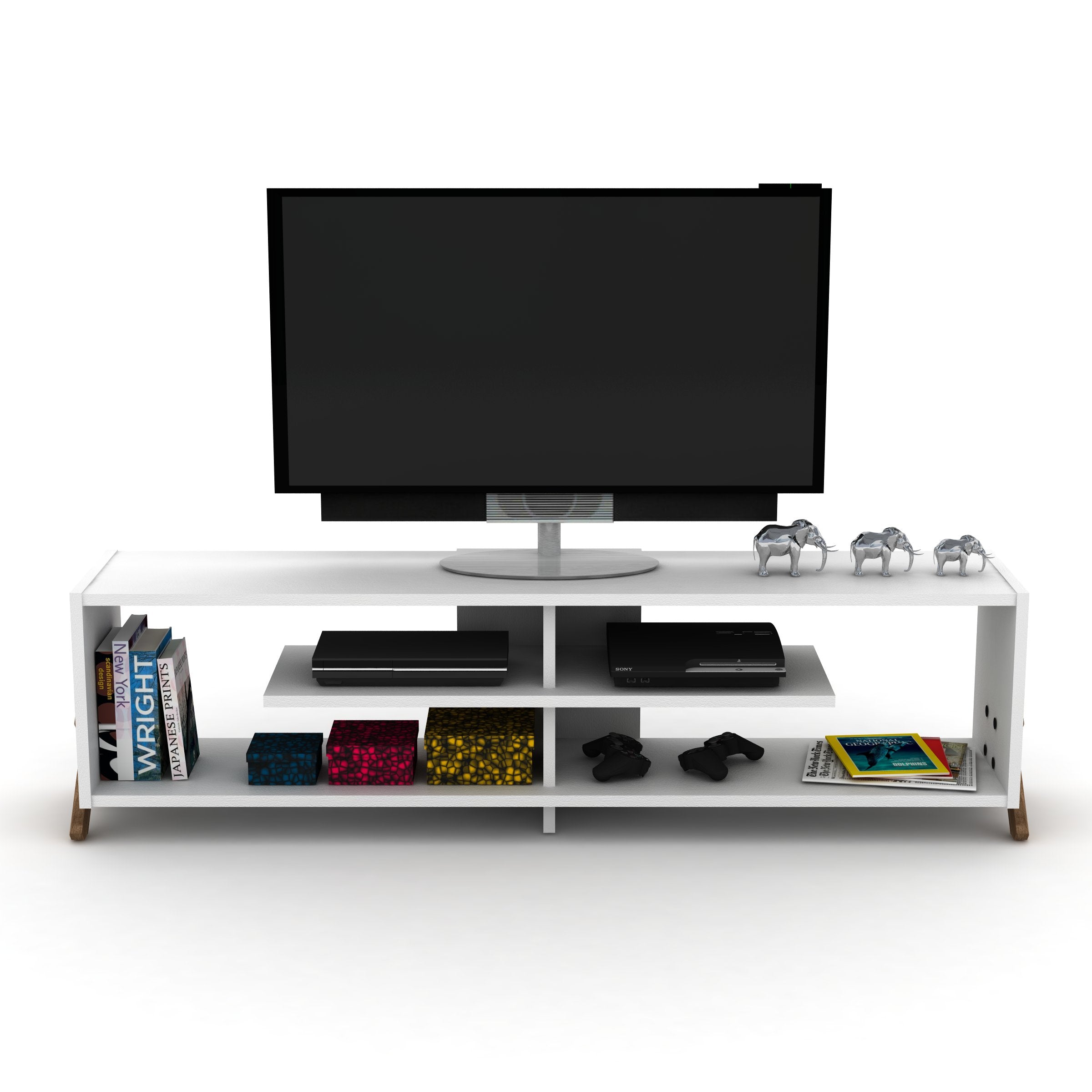 Kipp Tv Stand Walnut-White