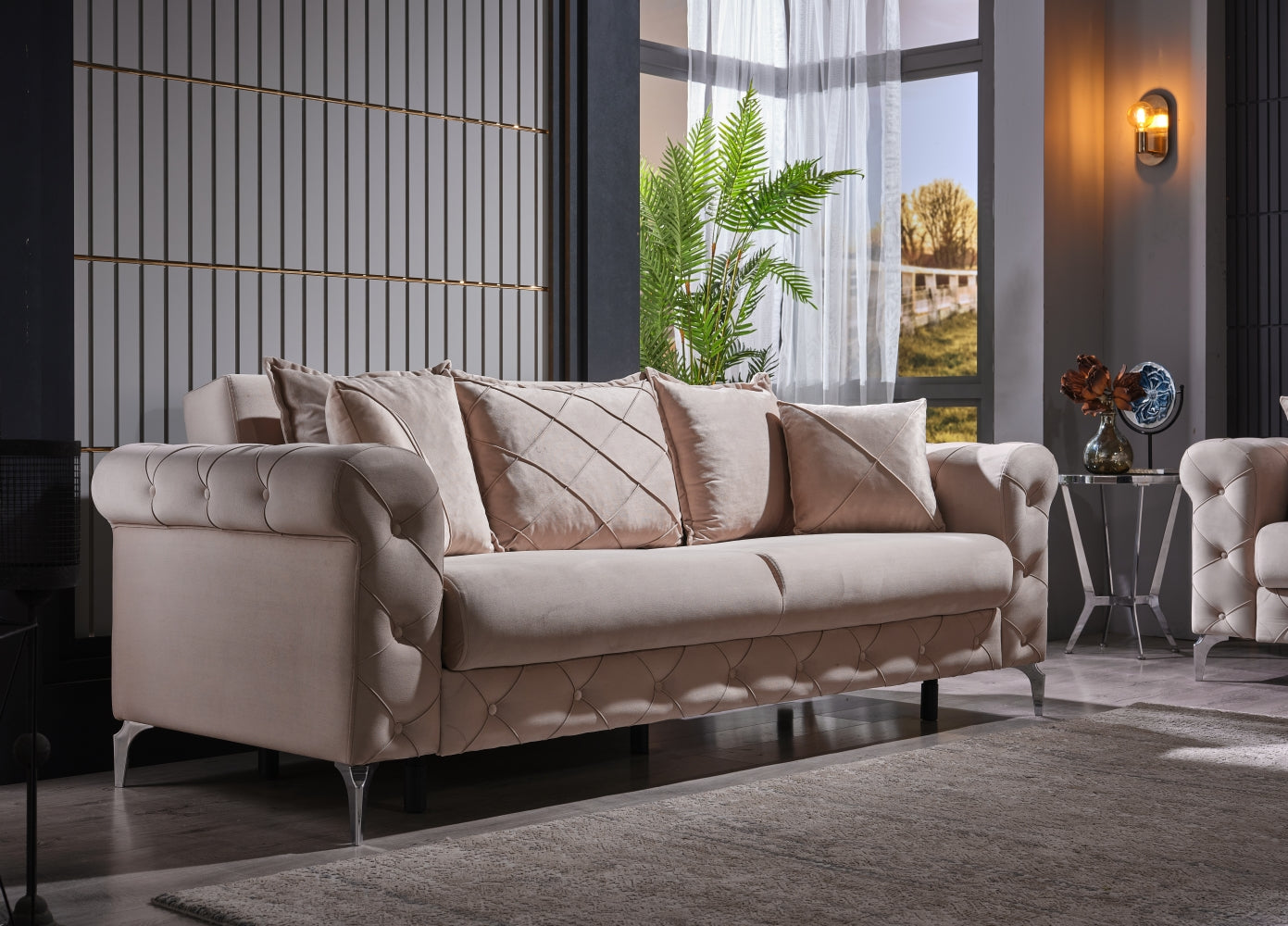 Riva Convertible Sofa Cream