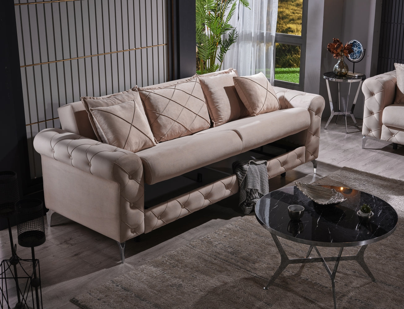 Riva Convertible Sofa Cream