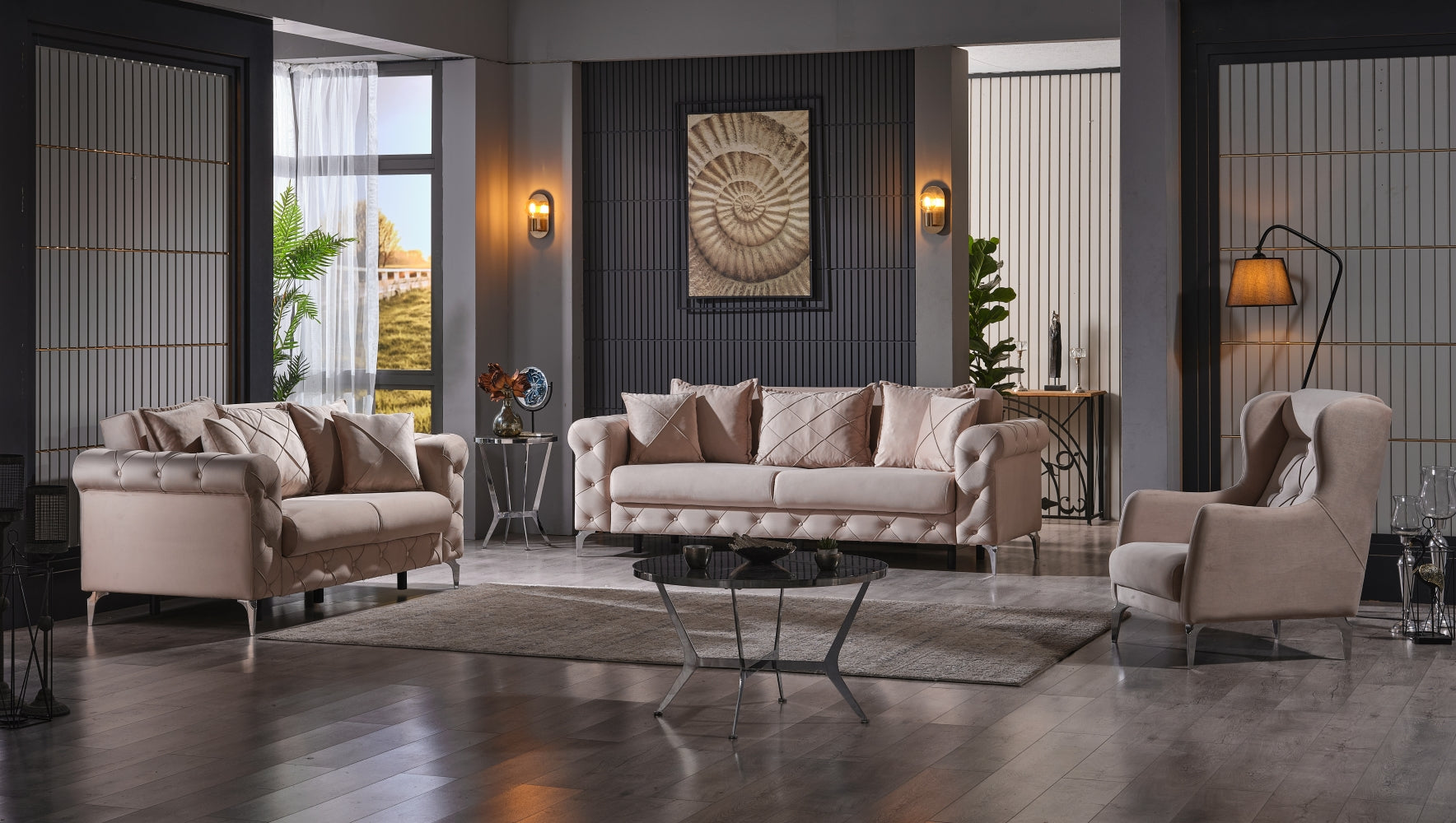 Riva Convertible Sofa Cream