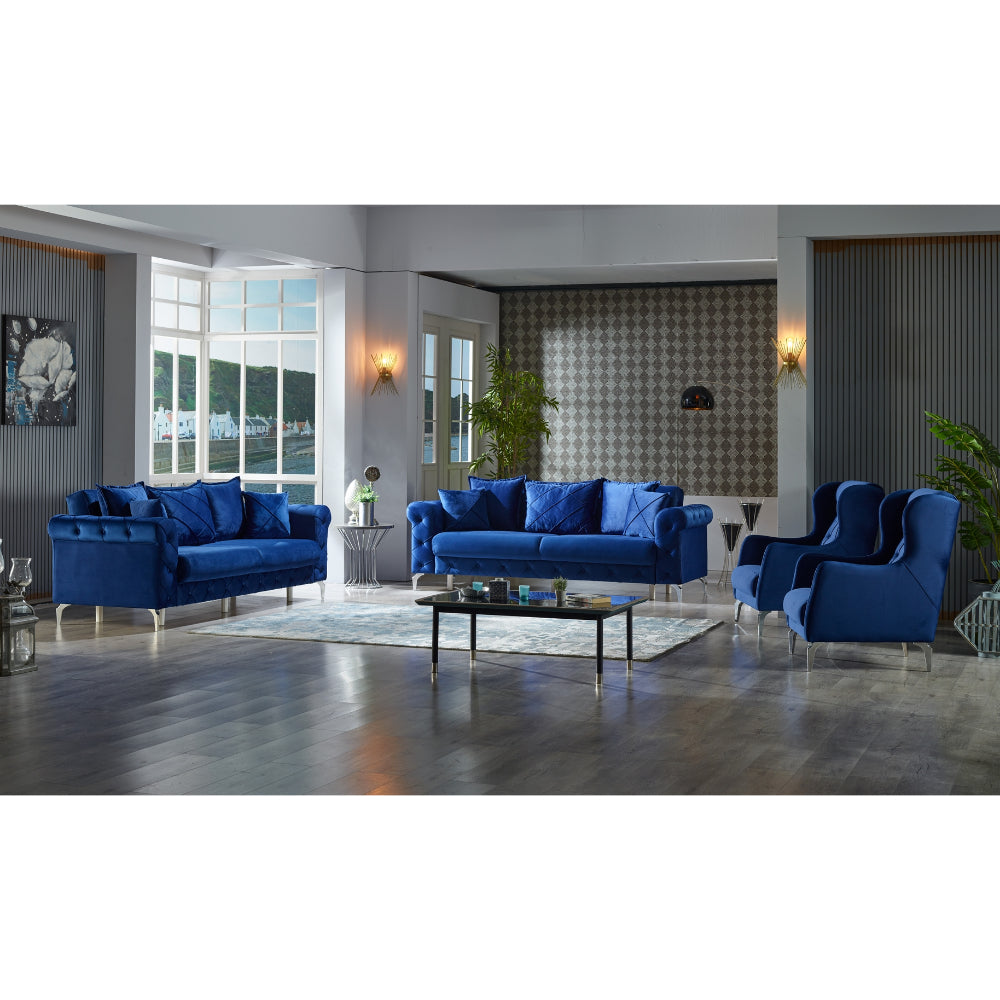 Riva Convertible Livingroom (1 Sofa & 1 Loveseat & 1 Chair) Navy