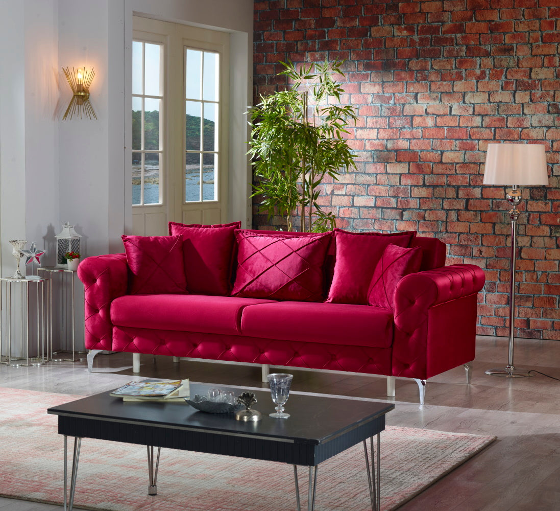 Riva Convertible Sofa Burgundy
