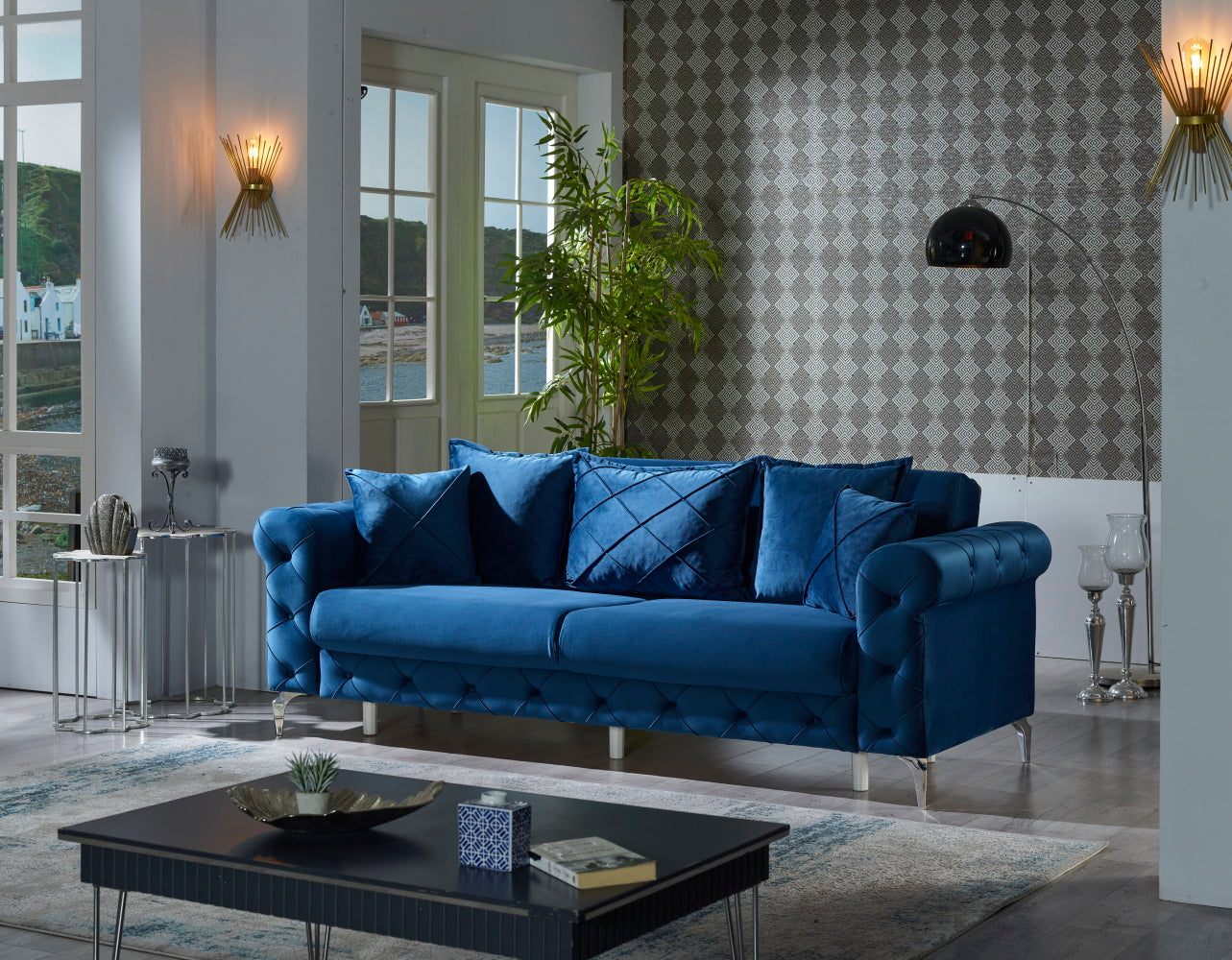 Riva Convertible Sofa Blue