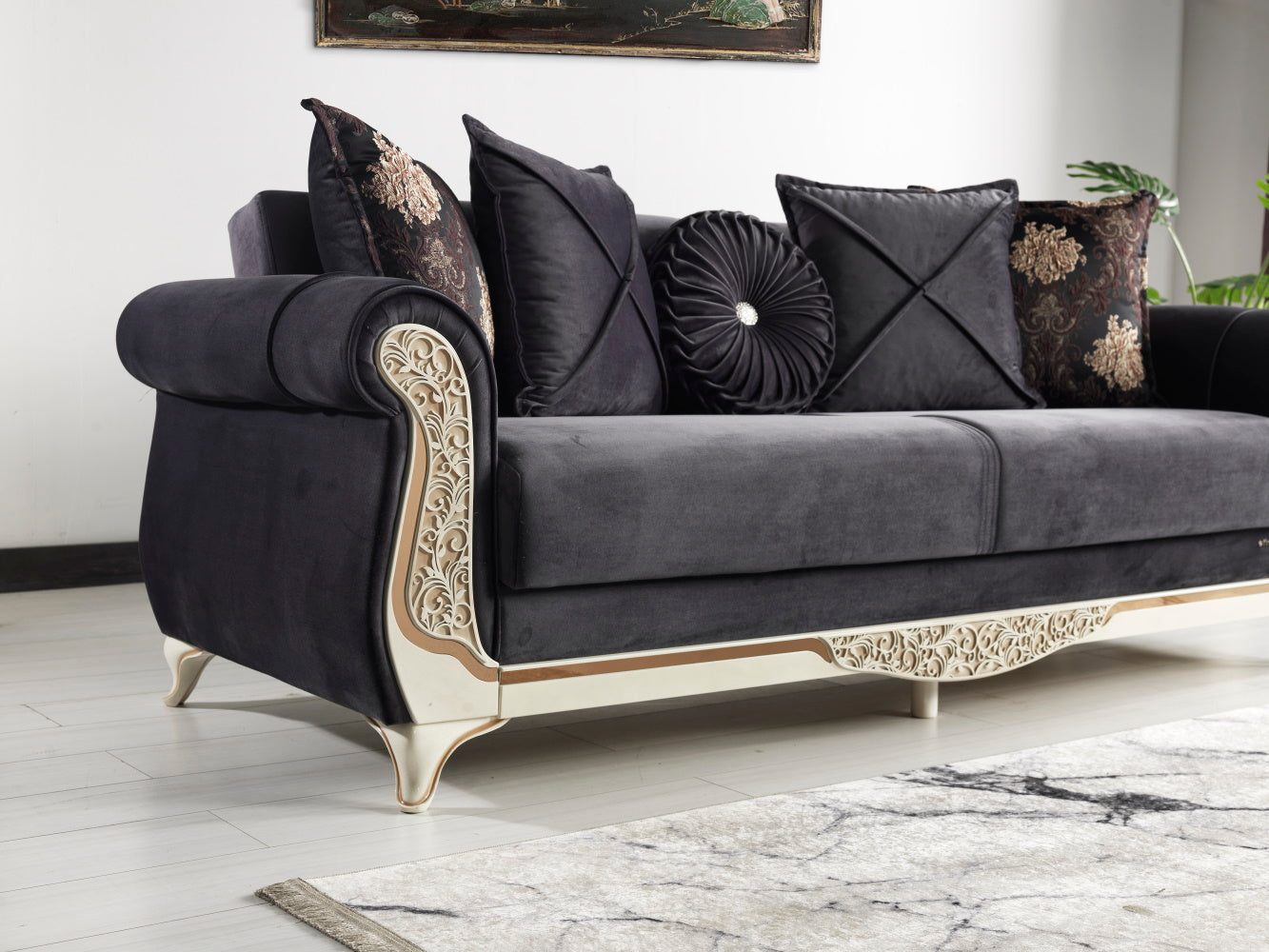 Rozet Convertible Livingroom Sofa Anthracite