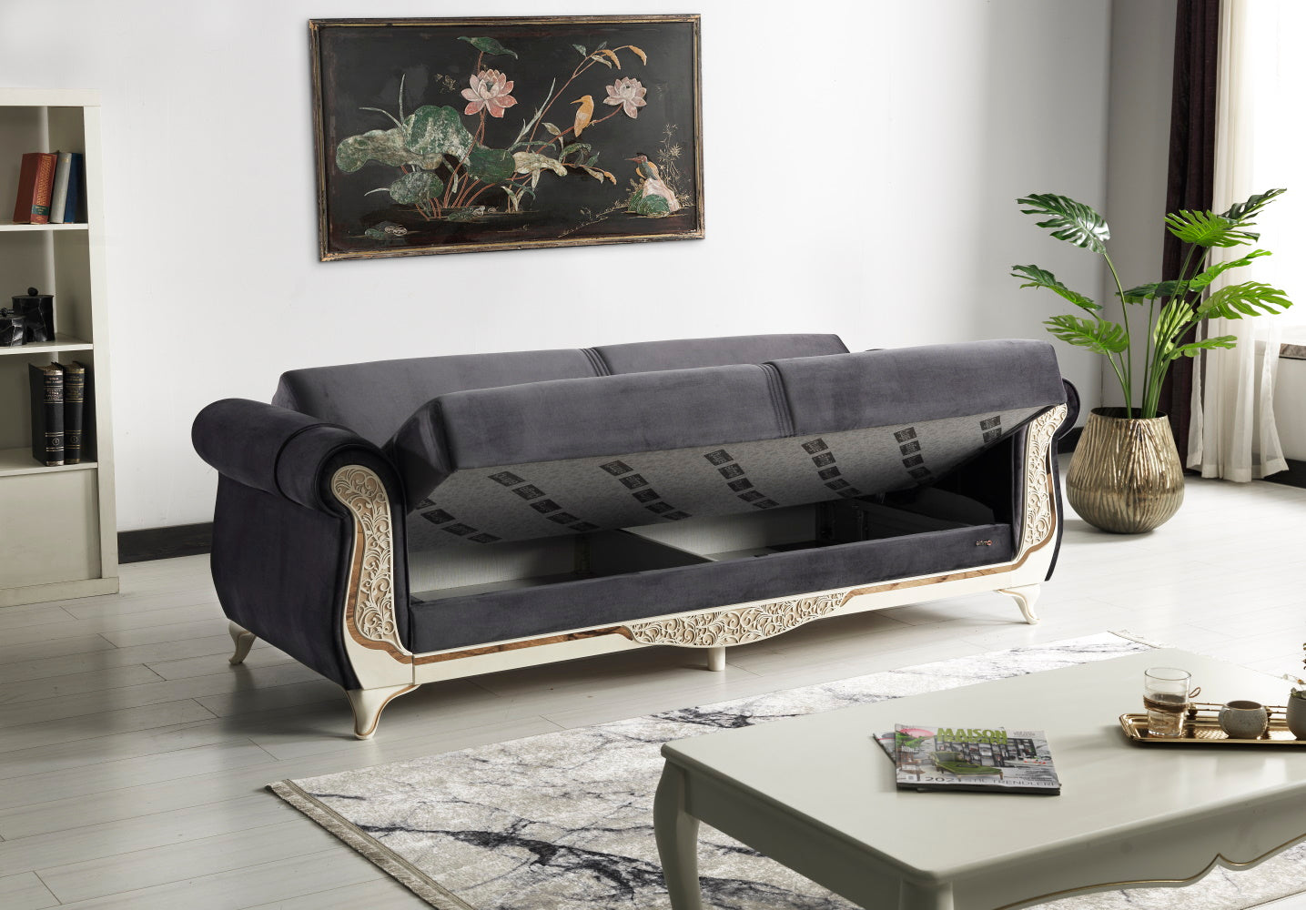 Rozet Convertible Livingroom Sofa Anthracite
