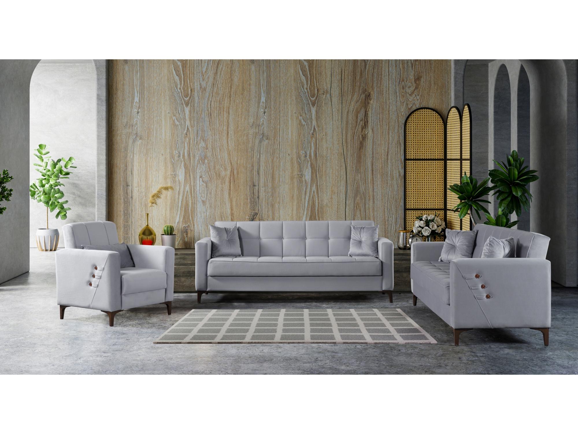 Step Convertible Livingroom (2 Sofa & 2 Chair) Light Grey