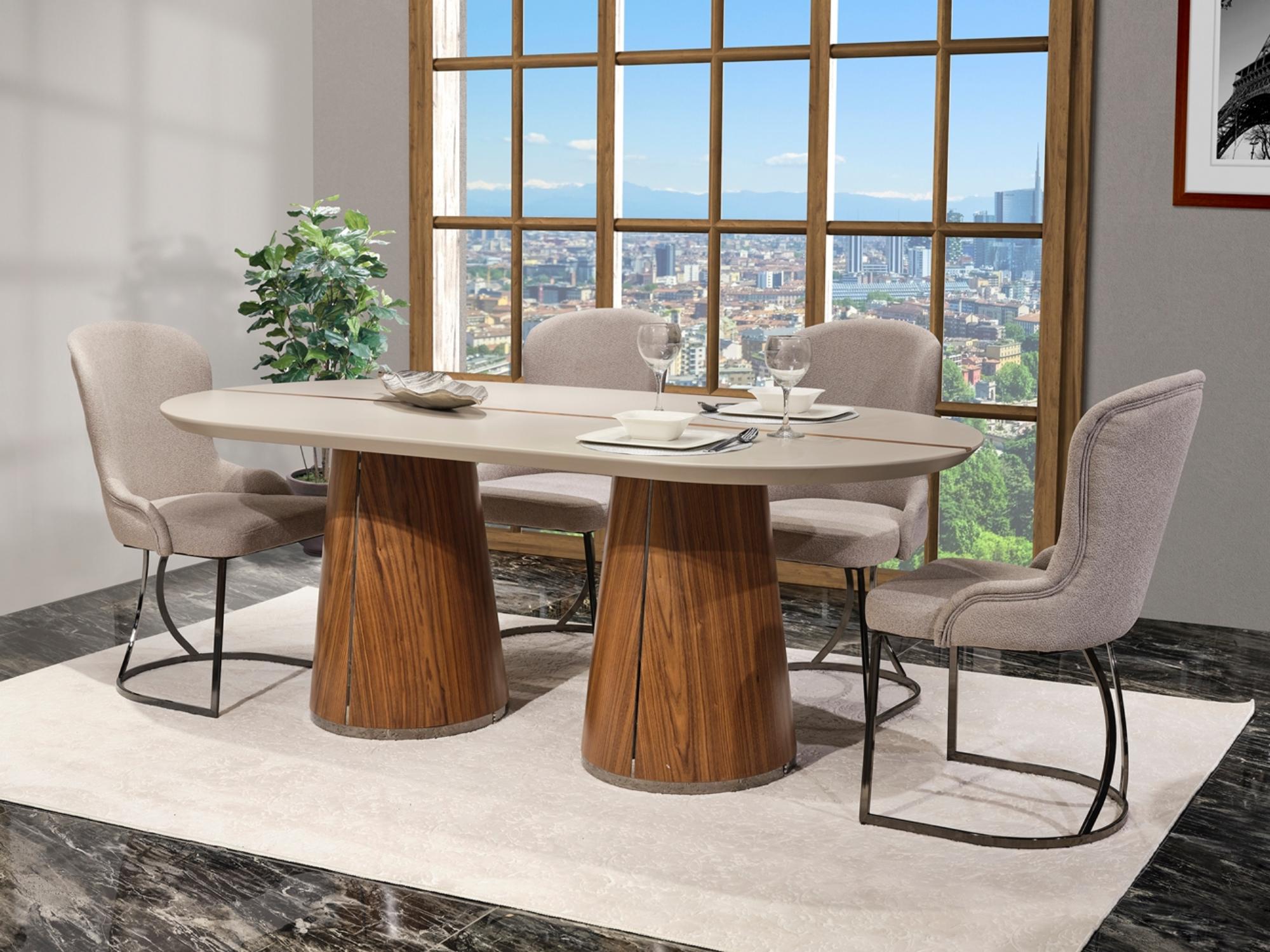 Sofya Diningroom (Consol With Mirror & Dining Table & 6 Dining Chair)