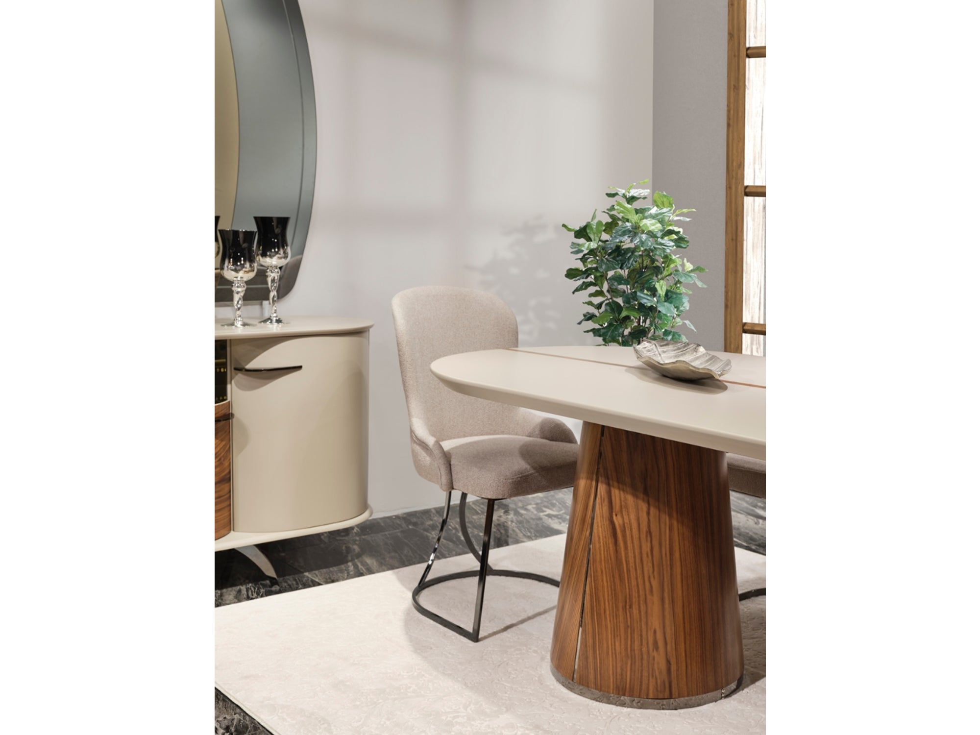 Sofya Diningroom (Consol With Mirror & Dining Table & 6 Dining Chair)
